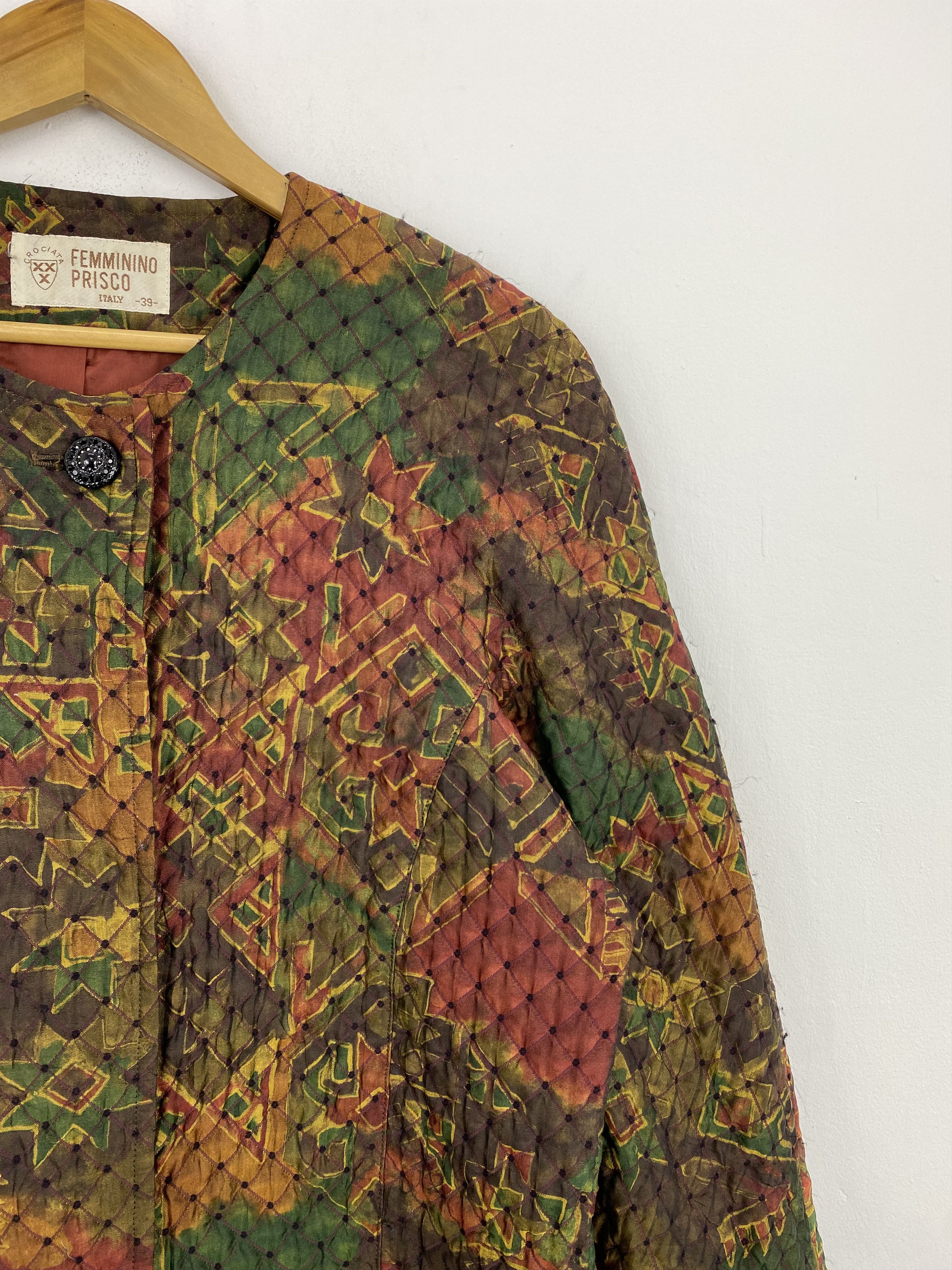 Vintage Vintage Italian Designer Femminino Prisco Quilted Jacket Size US XXS / EU 40 - 9 Thumbnail