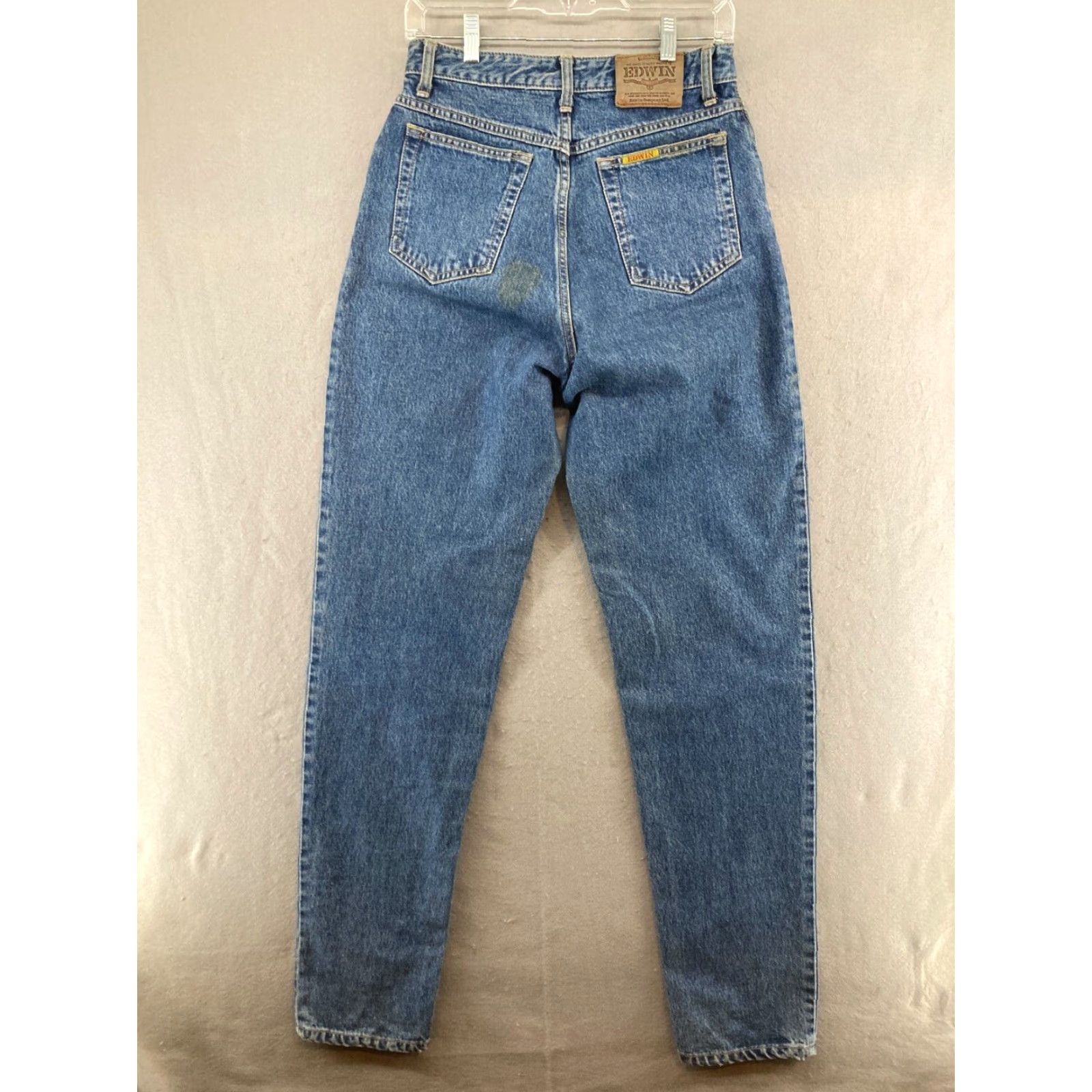 Edwin VINTAGE Edwin Jeans 31x34 Hi Rise Mom Tapered Slim Denim Blue 80s Womens Size 24" / US 00 / IT 34 - 7 Thumbnail