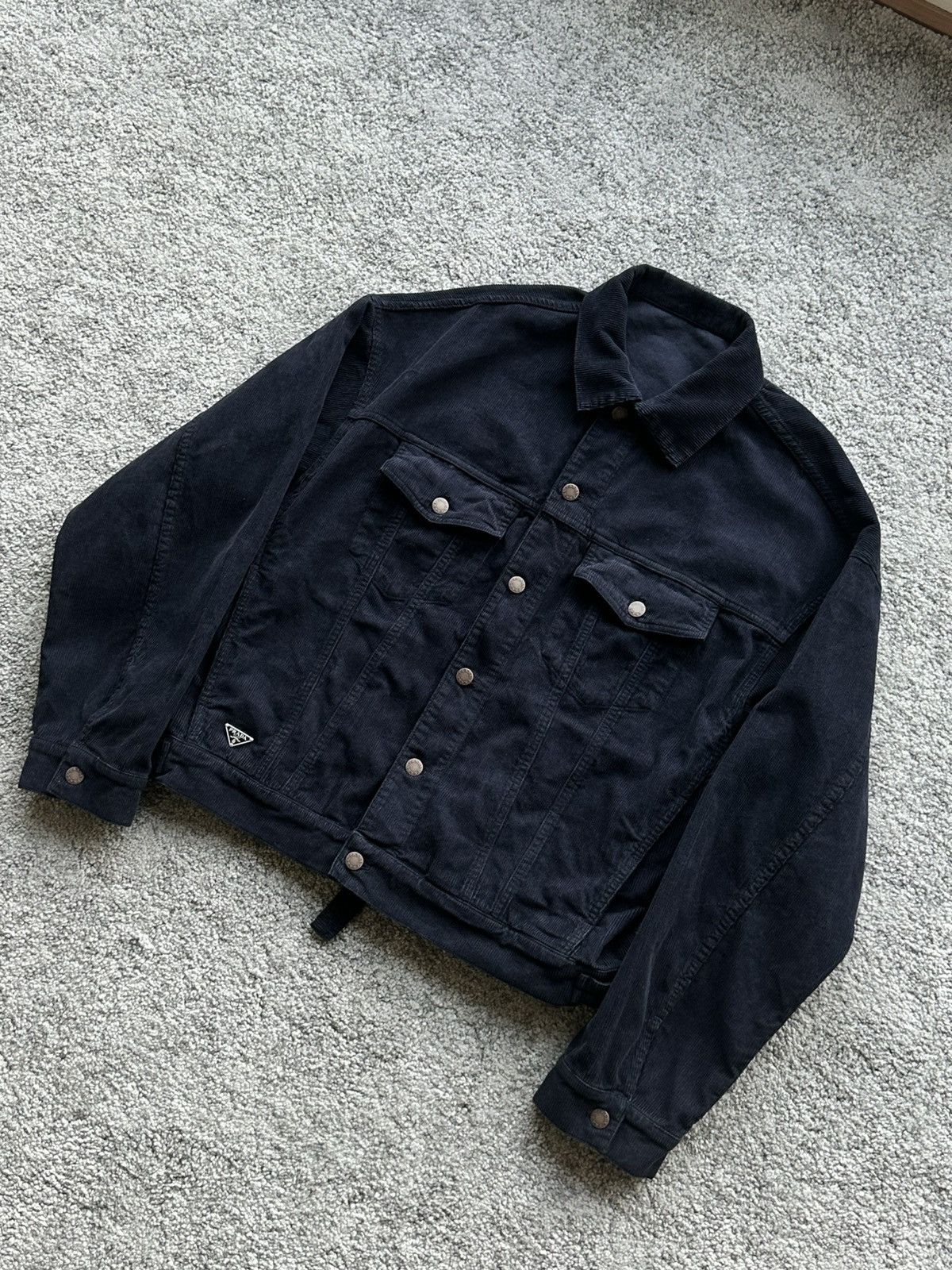Prada Prada Navy Corduroy Trucker Jacket Size US M / EU 48-50 / 2 - 2 Thumbnail