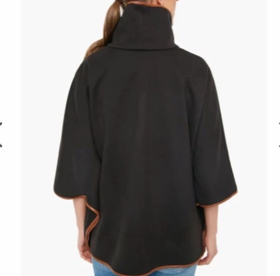 Other Tuckernuck Piper Poncho Brown Trim Funnel Neck Pullover Size ONE SIZE - 3 Thumbnail