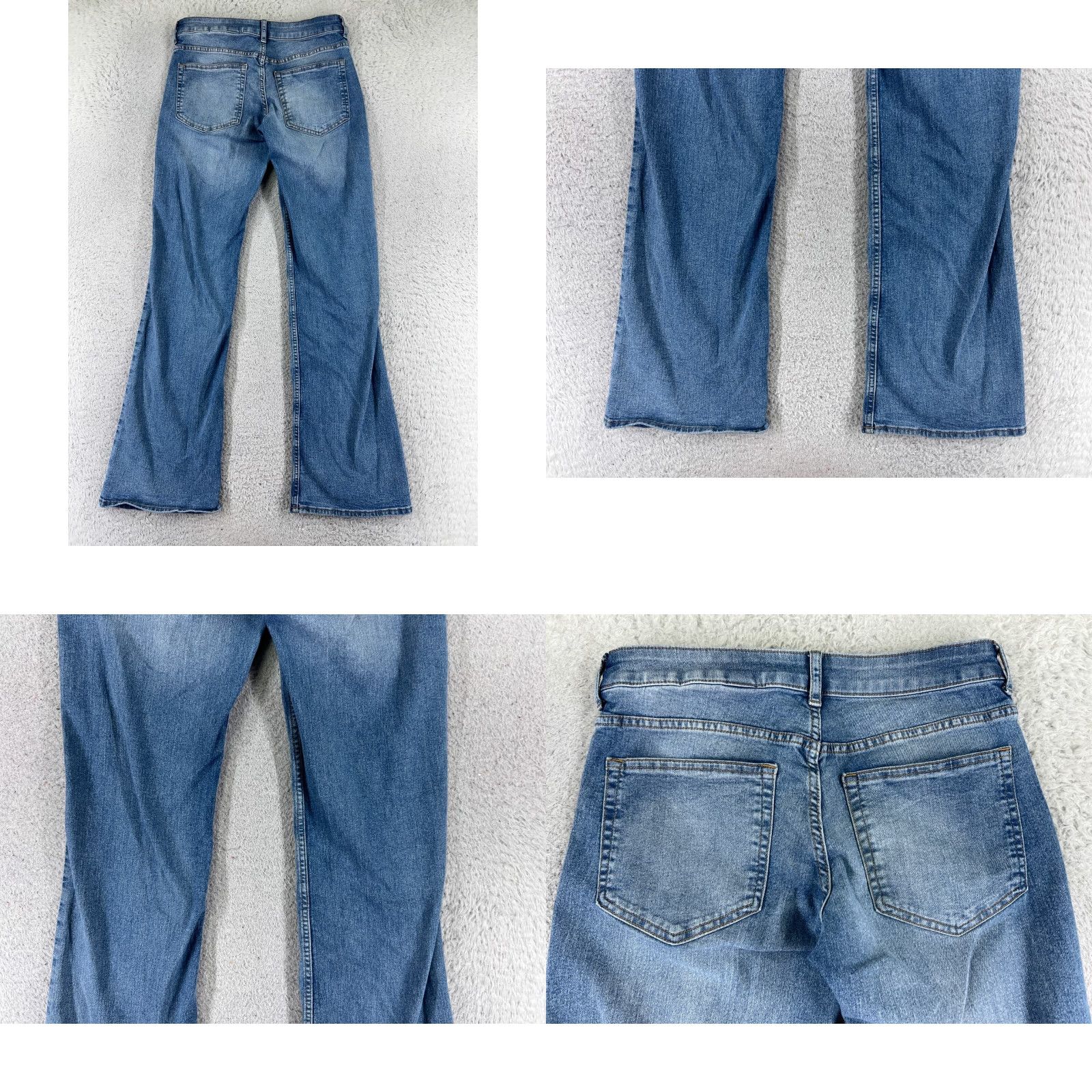 Denime &Denim Jeans Womens 4 Blue Bootcut Low Waist 26x31 Cotton Blend Stretch 5-Pocket Logo Embroidered Size 27" / US 4 / IT 40 - 9 Thumbnail