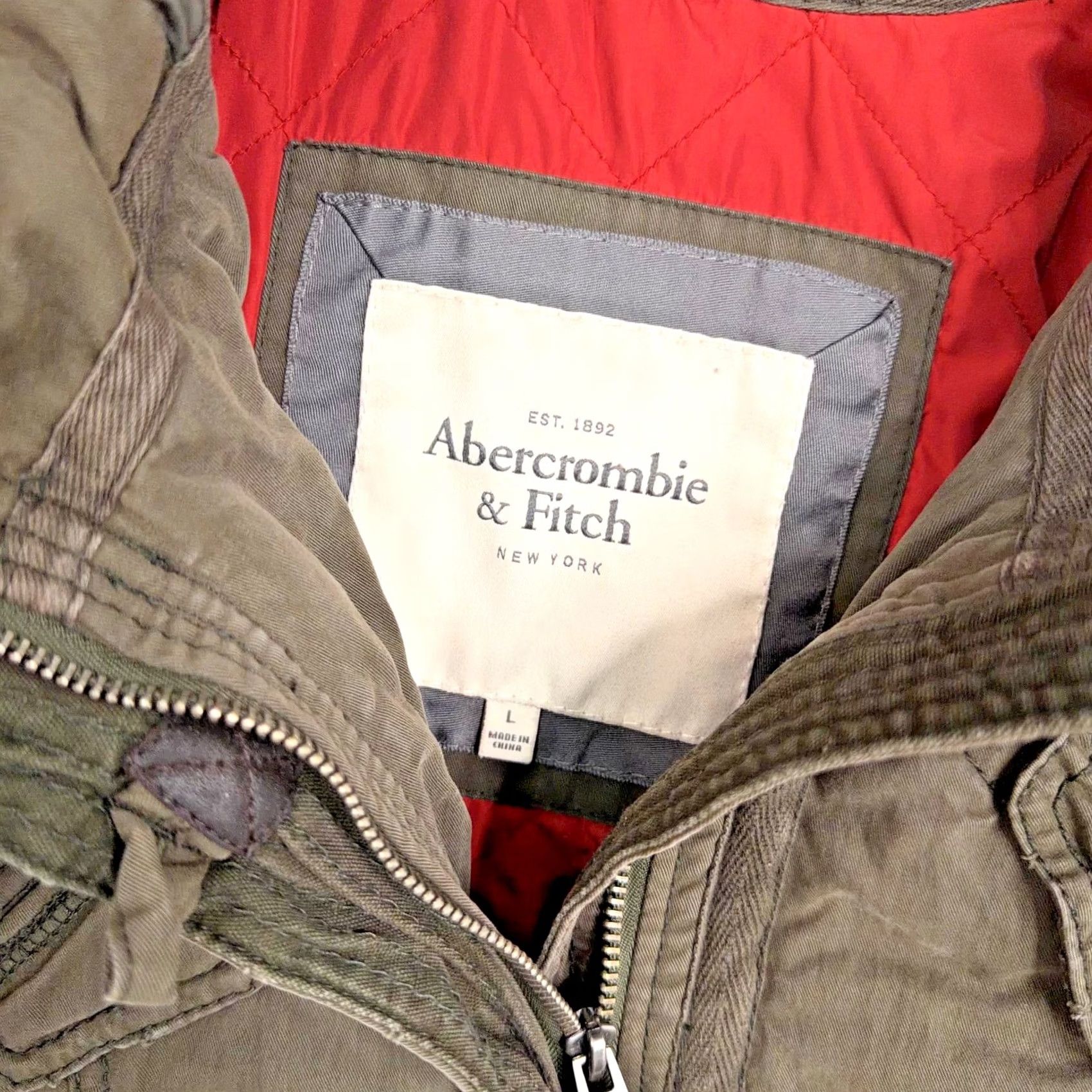 Abercrombie & Fitch Abercrombie & Fitch Jacket Womens Large Green Hooded Canvas Quilted Lined Parka Size L / US 10 / IT 46 - 4 Thumbnail