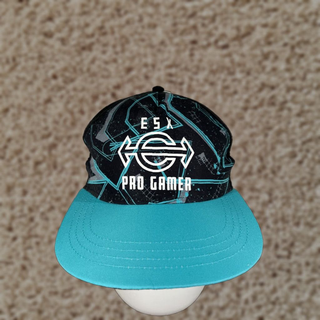 Vintage ESX Pro Gamer Hat Snap Back Adult One Size Black Blue Esports Polyester Size ONE SIZE - 1 Thumbnail