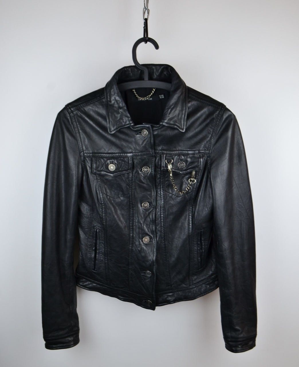 Muubaa Muubaa Lamb Leather Biker Jacket Women's Size UK 10 Black Size S / US 4 / IT 40 - 1 Thumbnail