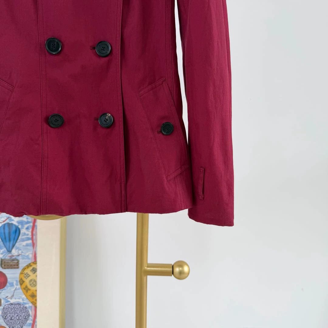 Burberry Burberry Burgundy Short Trench Coat F34 Size XS / US 0-2 / IT 36-38 - 4 Thumbnail
