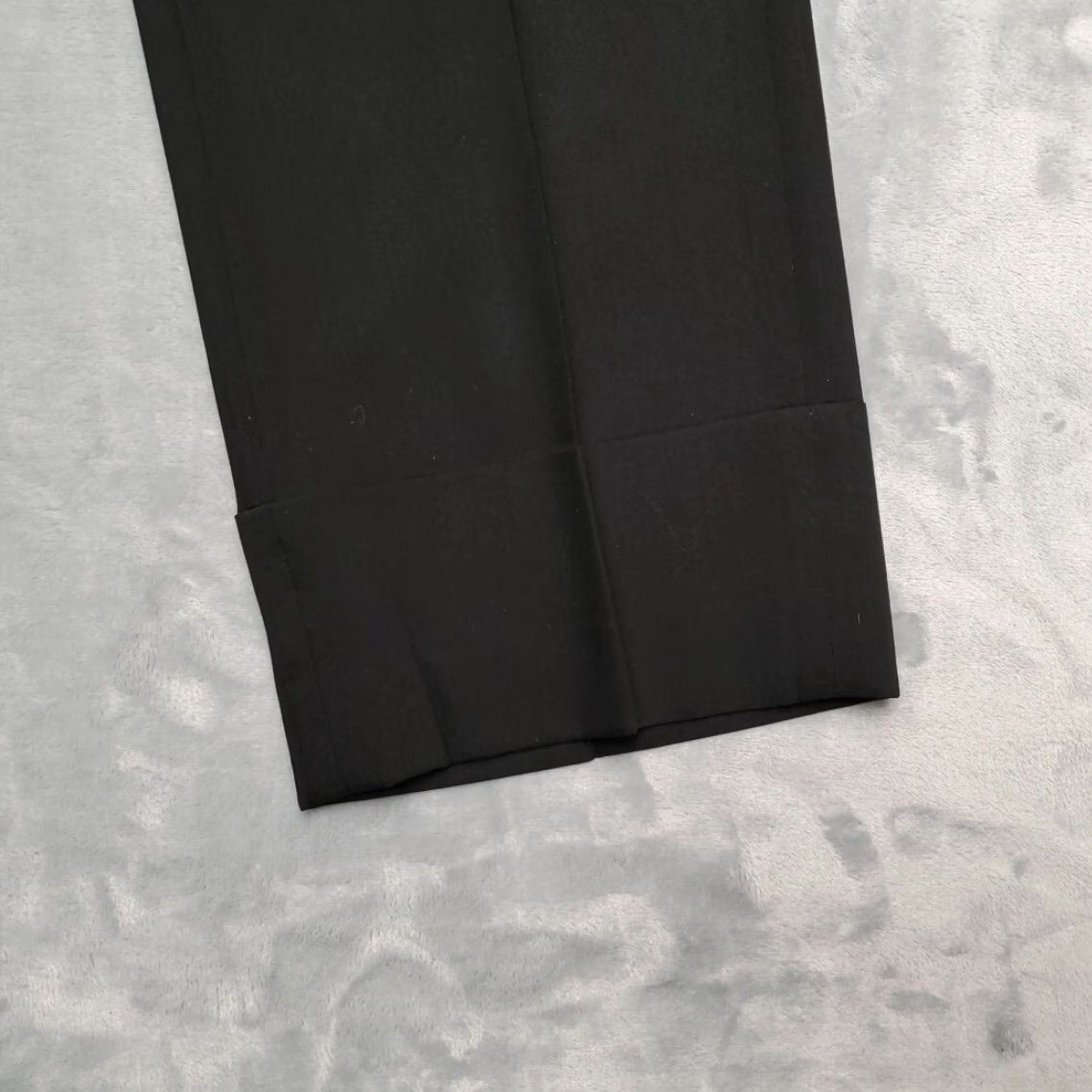 Vintage Angeline Kingsley Pants Womens 12 Black 98% Wool Blend Cuffed Cropped VTG France Dress Pants Casual Retro Classic Pockets Zip Front Flat Front Womens Size 34" / US 12 / IT 48 - 6 Thumbnail