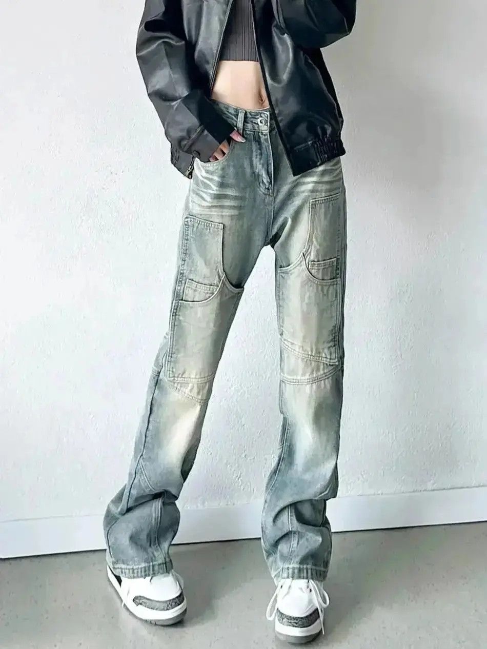 Japanese Brand Retro micro flared straight leg jeans Size US 32 / EU 48 - 6 Thumbnail