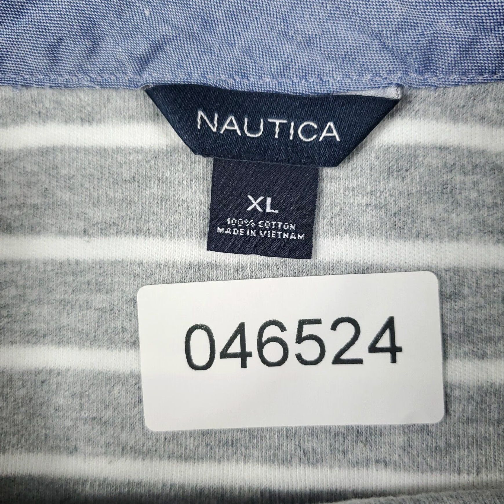 Nautica Nautica Womens Gray White Striped Long Sleeve T Shirt XL Size XL / US 12-14 / IT 48-50 - 8 Thumbnail