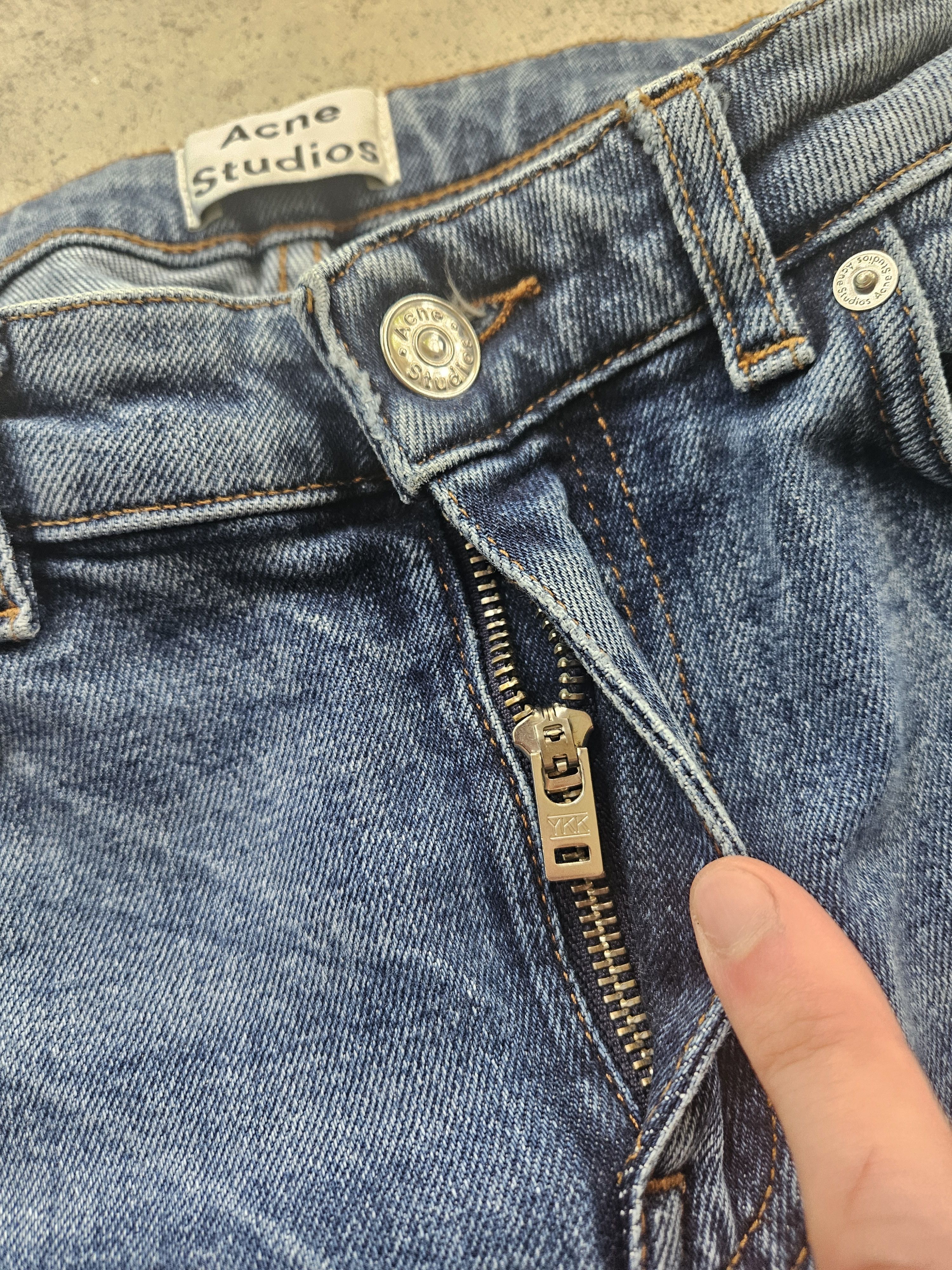 Acne Studios Row Fringe CLTVT Blue Denim Jeans Size US 26 / EU 42 - 8 Thumbnail