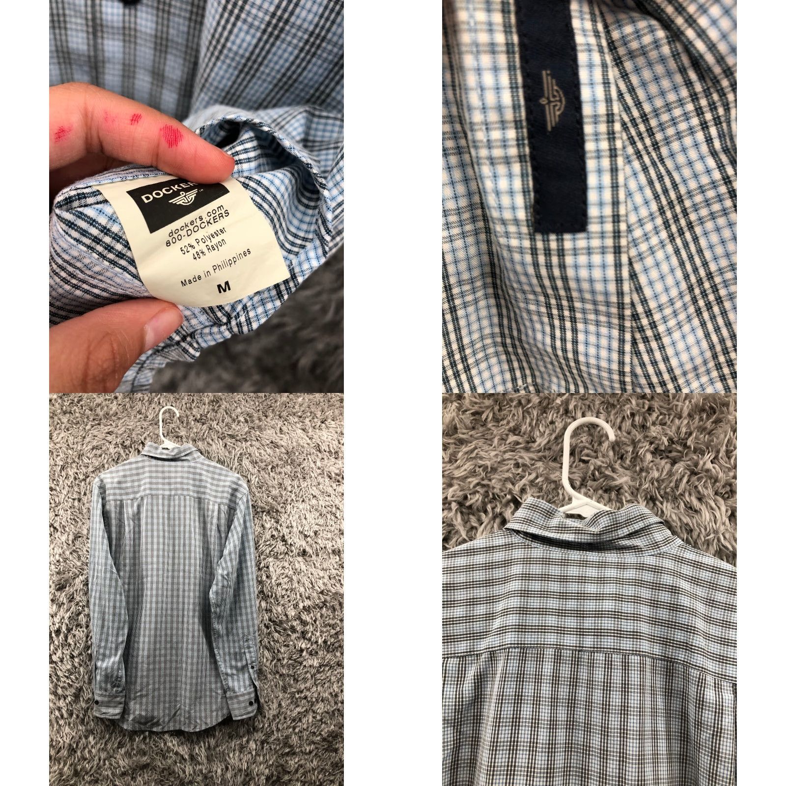 Dockers Dockers Shirt Mens Blue Plaid Button-Down Long Sleeve M Size US M / EU 48-50 / 2 - 8 Thumbnail