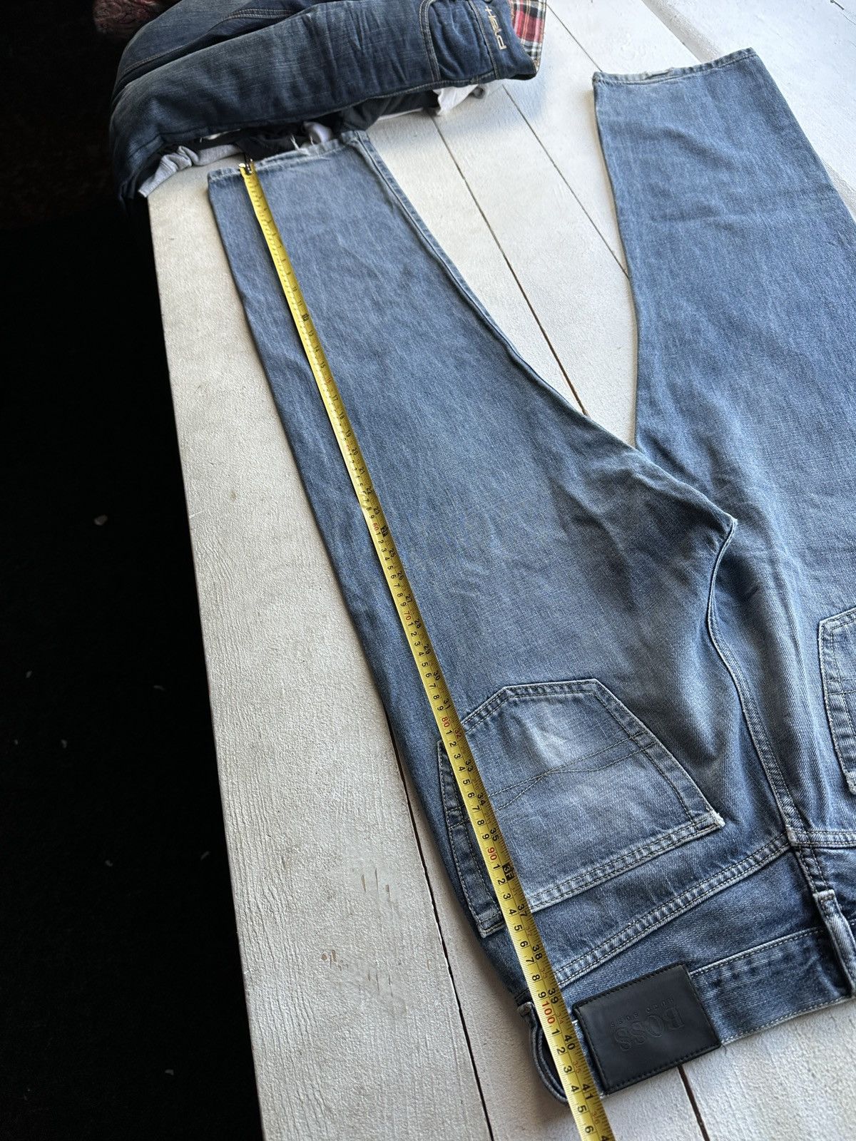 Hugo Boss 🚨 VNTG HUGO BOSS BLUE WASHED RARE MEN DENIM JEANS LUXURY Size US 33 - 11 Thumbnail
