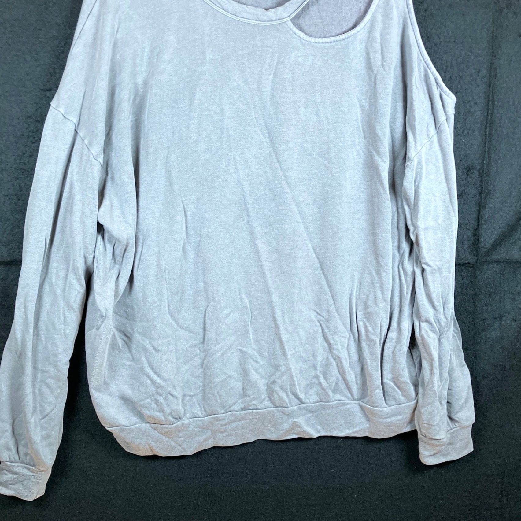 Express VINTAGE Express 111 Womens Sweater Gray Open Shoulder Cut Out Cotton Blend Medium Size M / US 6-8 / IT 42-44 - 3 Thumbnail