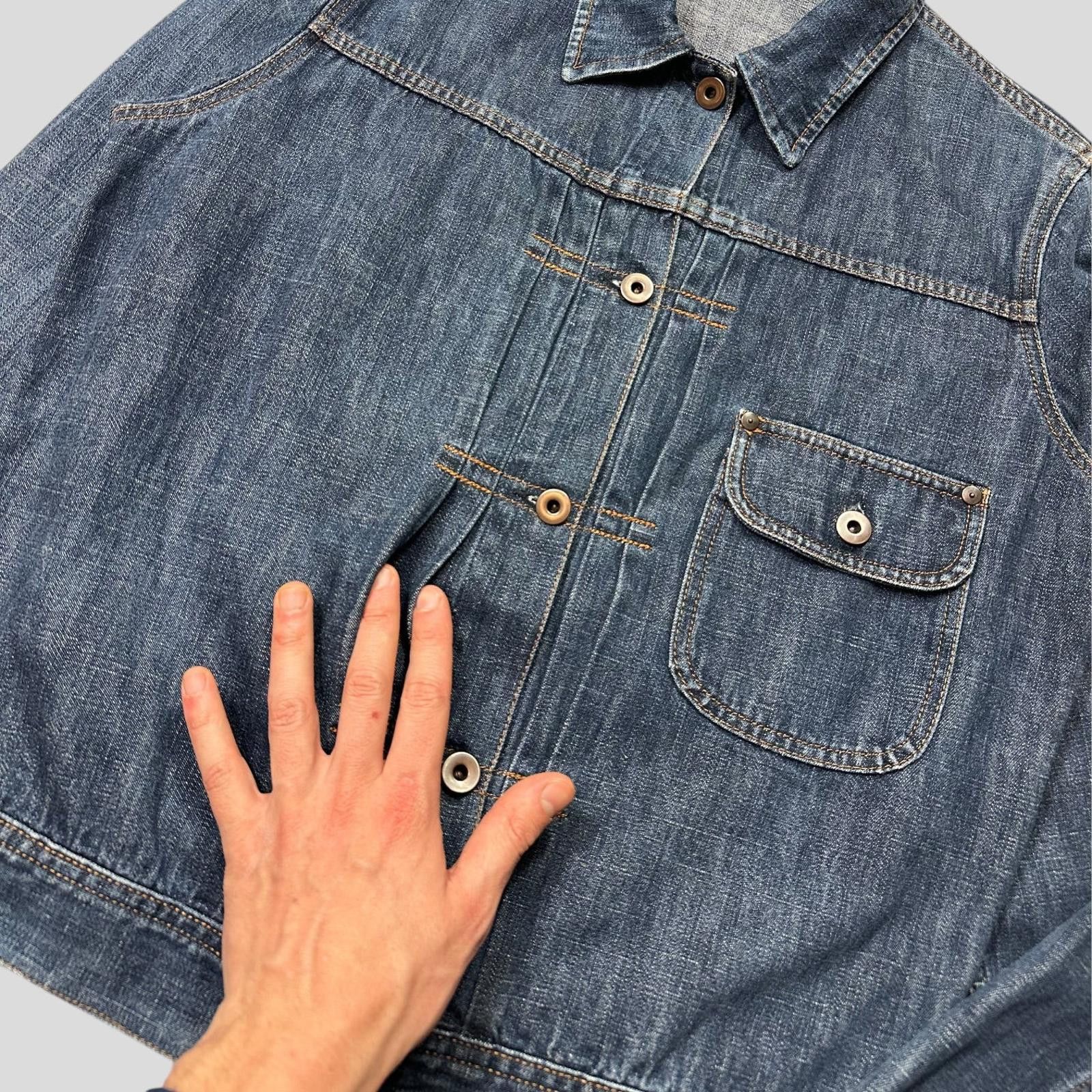 Miu Miu Miu Miu 2001 Runway Denim Fiammoto Pleated Work Jacket - S/M Size US M / EU 48-50 / 2 - 4 Thumbnail