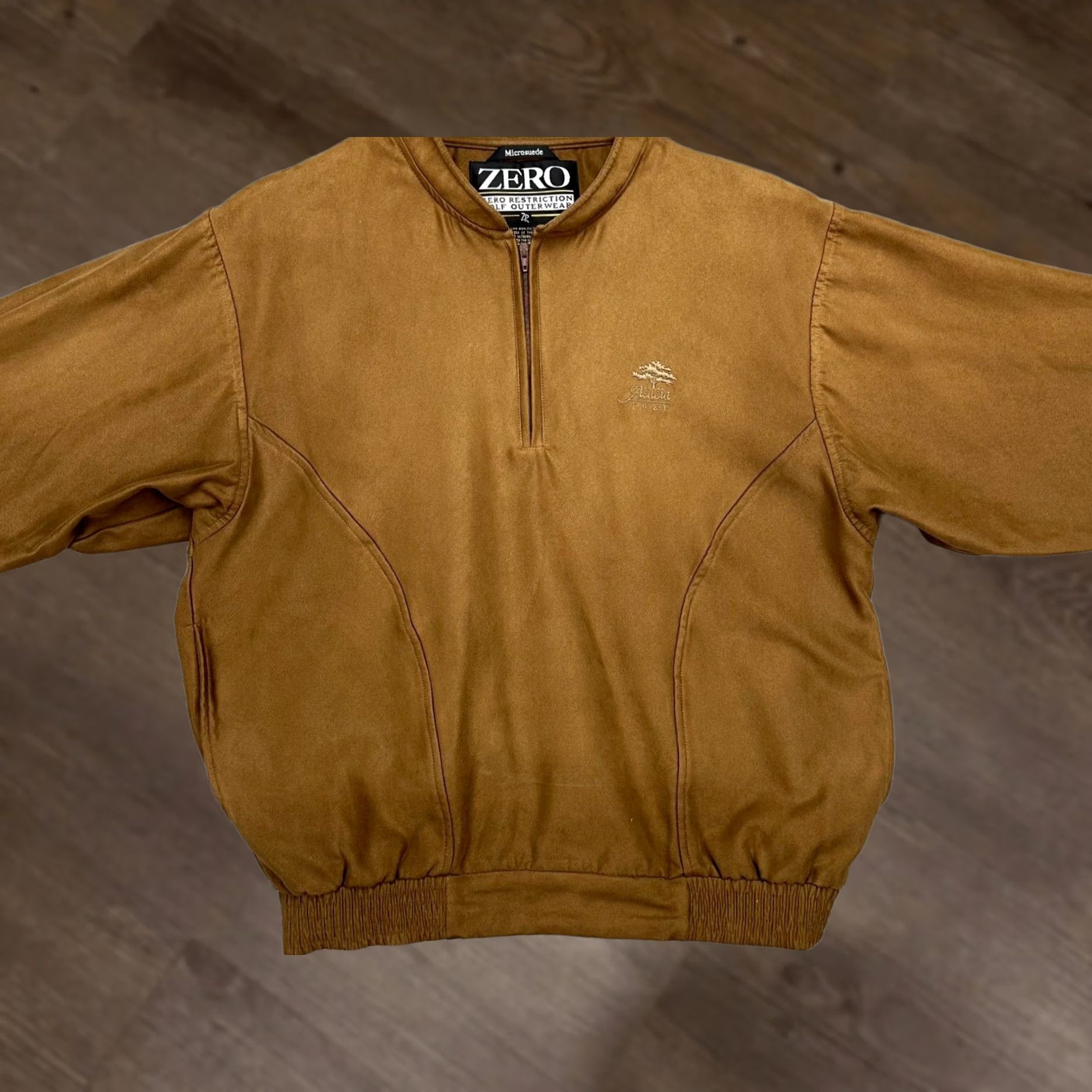 Vintage Zero Restriction Jacket Women Medium Micro Suede Brown Golf Quarter Zip USA Made Size M / US 6-8 / IT 42-44 - 1 Thumbnail
