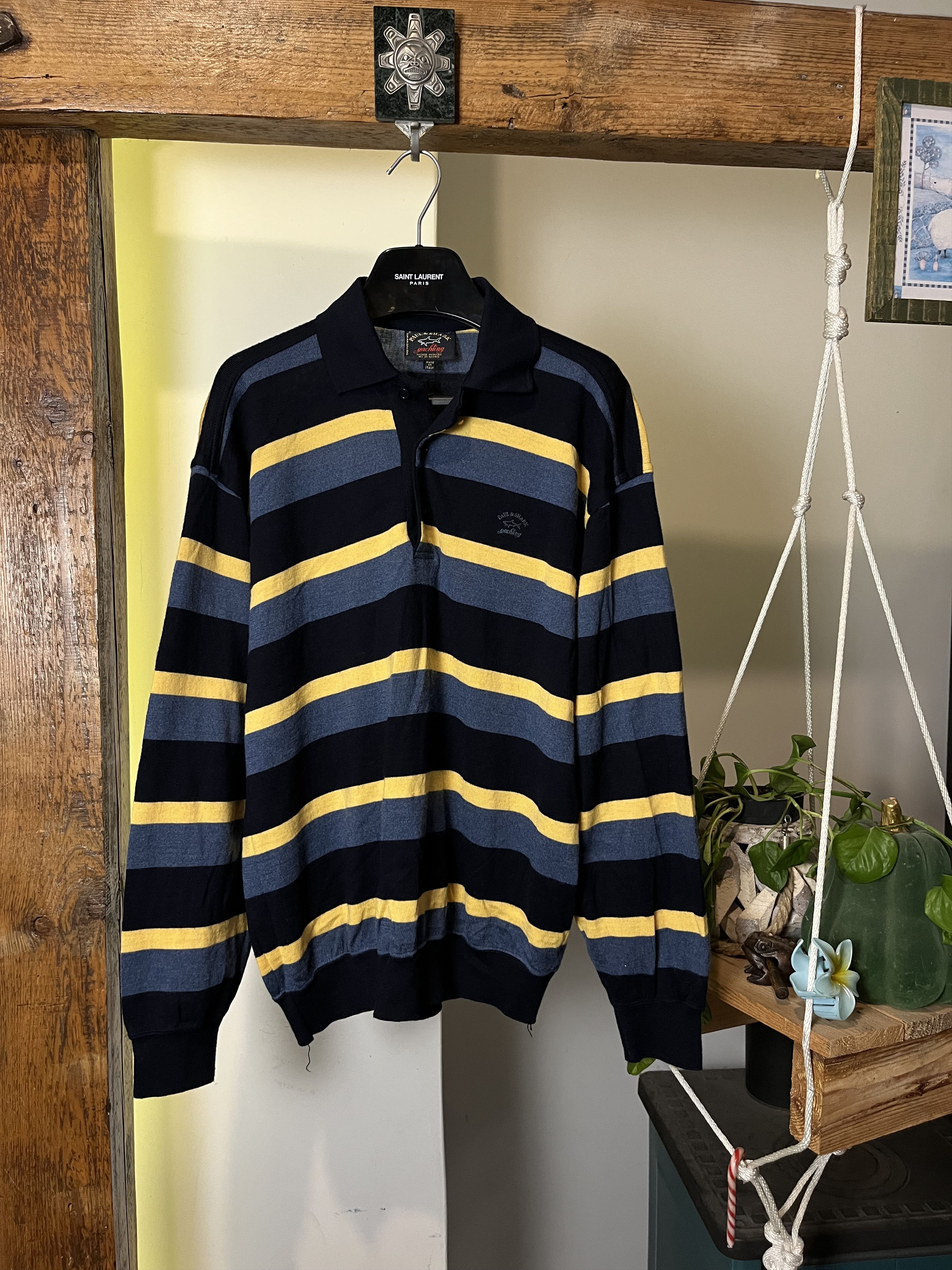 Paul & Shark × Vintage Vintage 90s Paul & Shark Pure New Wool Longsleeve Polo Size US M / EU 48-50 / 2 - 1 Thumbnail
