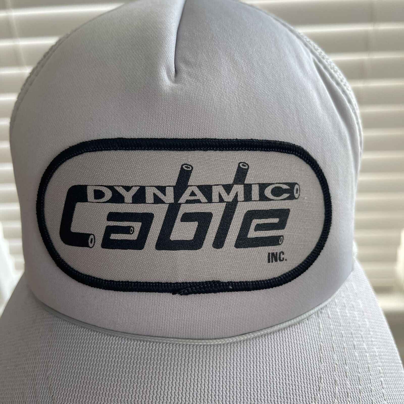 Vintage Vtg Mesh Trucker Hat Dynamic Cables Gray White Rope Rare Size ONE SIZE - 3 Thumbnail