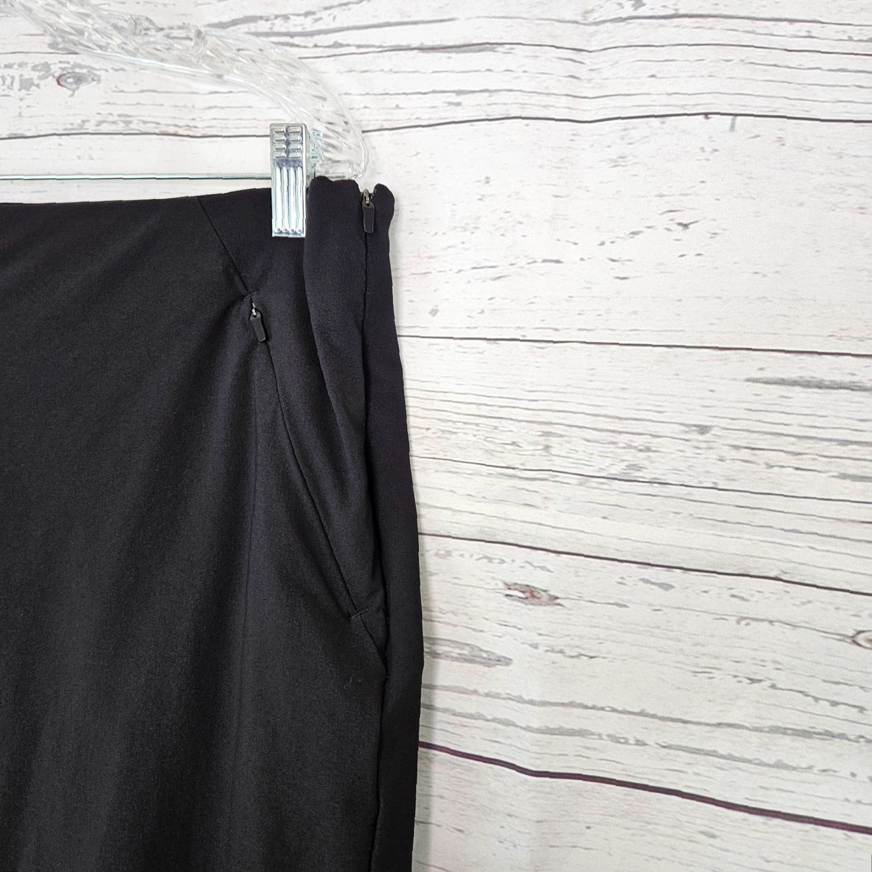 Vintage Duluth Womens Flexcellent Skinny Leg Ankle Pants Sz 16 Short Black Side Zip - Pockets - Nylon Spandex - Casual Womens Pants 16 Short Black Size 38" / US 16 / IT 52 - 3 Thumbnail