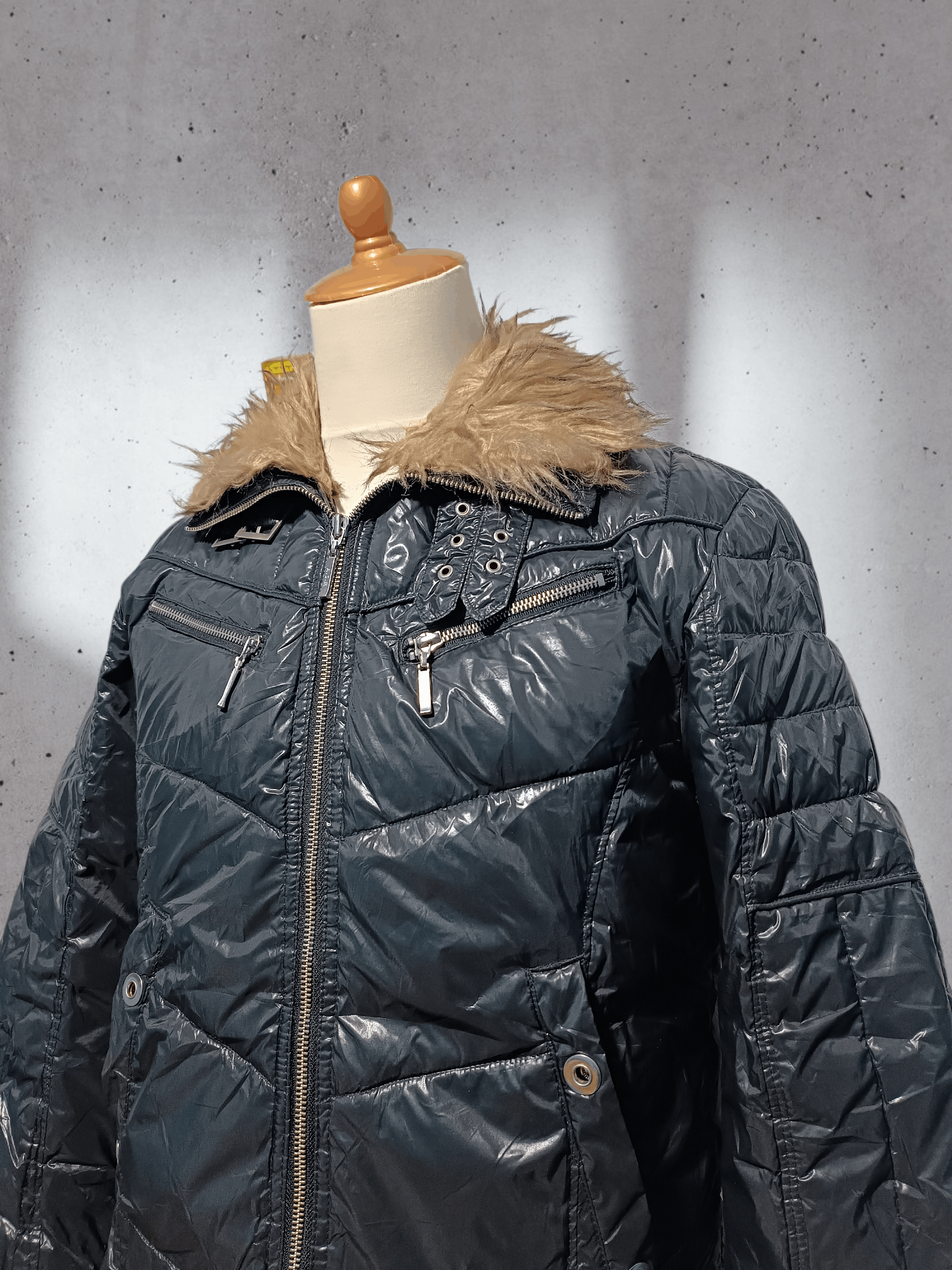 Japanese Archive Biker Fur Collar Puffer Down Jacket