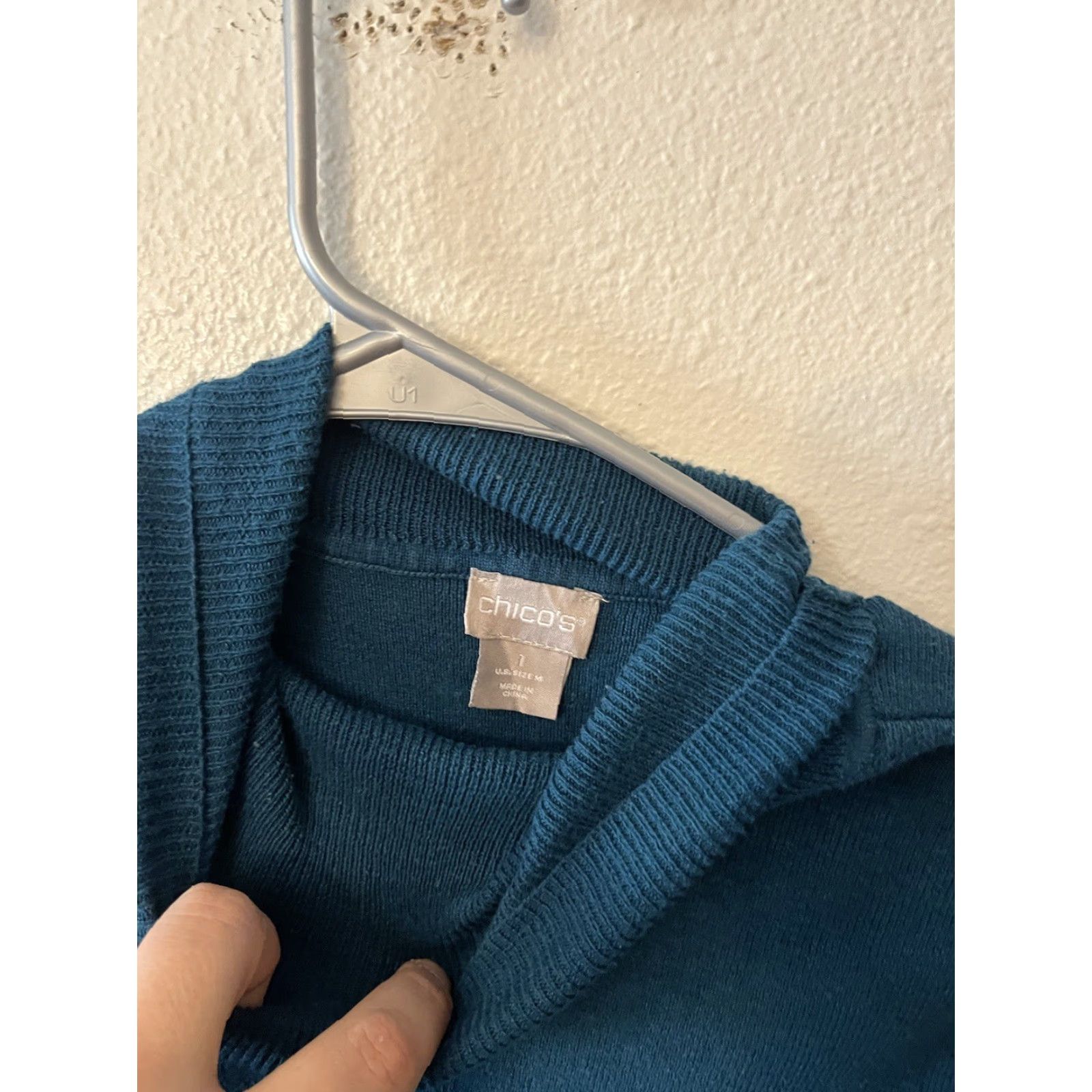 Vintage Chicos Teal Blue Turtleneck, Size 1X Women’s Sweater, Plus Size, Pullover, Blue, Turtleneck, 1X, Women’s, Vintage? Size XL / US 12-14 / IT 48-50 - 2 Thumbnail