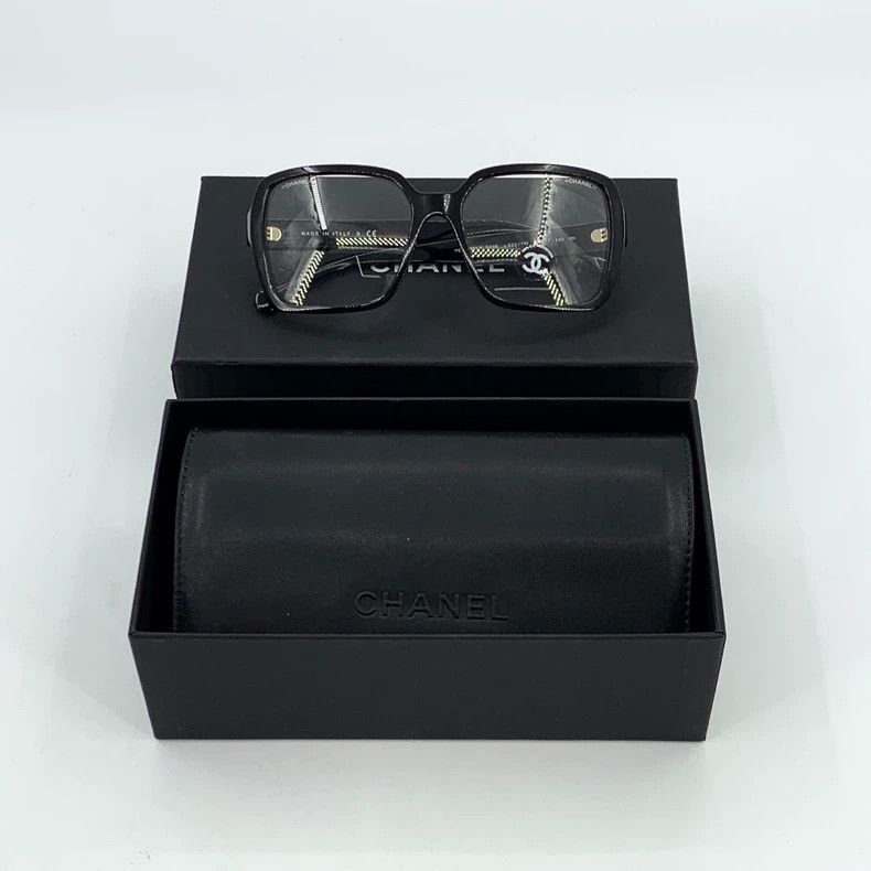Chanel Chanel Black side logo square frame optical glasses Size ONE SIZE - 9 Thumbnail