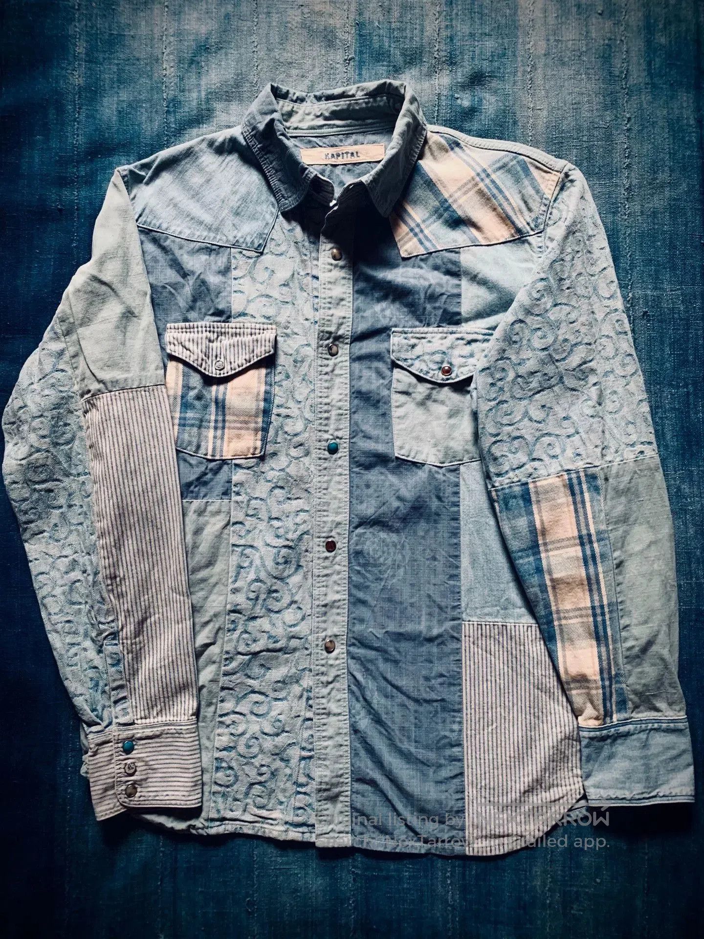 Kapital Kapital Veggie Dye Patchwork Denim Shirt. Size US L / EU 52-54 / 3 - 1 Thumbnail