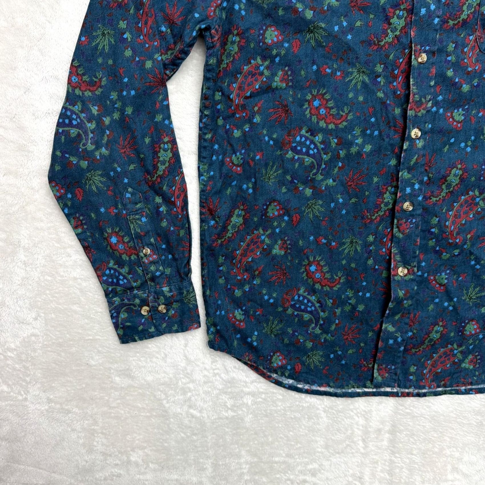 Obey OBEY Propaganda Shirt Mens Large Modern Fit Blue Paisley Button Up Long Sleeve Size US L / EU 52-54 / 3 - 6 Thumbnail