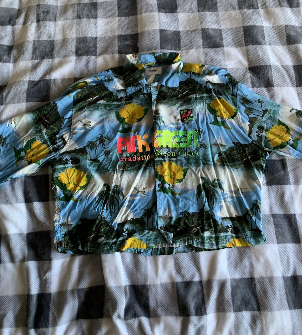 Doublet Doublet Blue Sky Neon Embroidery Aloha Shirt | Grailed