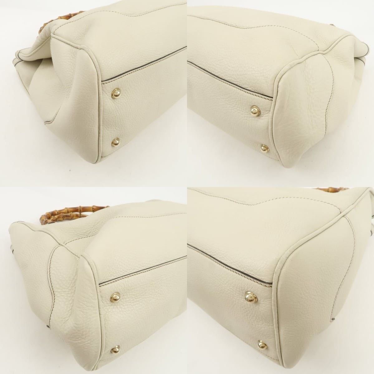 Gucci Gucci Bamboo Top Handle Bag Calfskin Cream Size ONE SIZE - 5 Thumbnail
