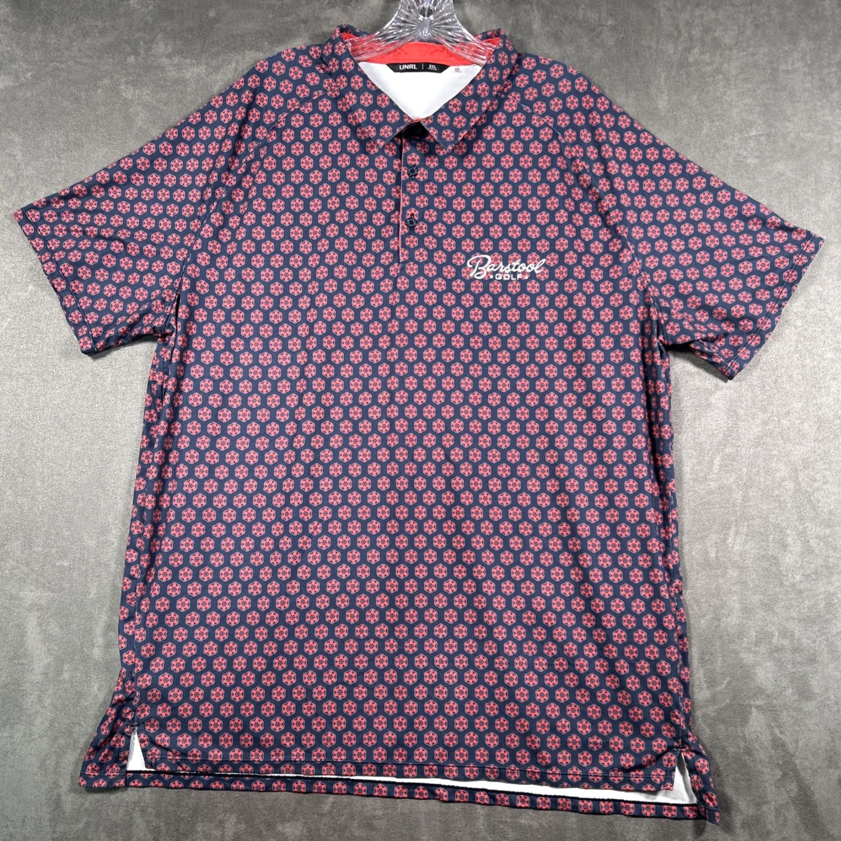 Vintage UNRL Barstool Sports Polo Mens 2XL Athletic Fit Performance Geometric Golf Shirt Size US XXL / EU 58 / 5 - 2 Thumbnail