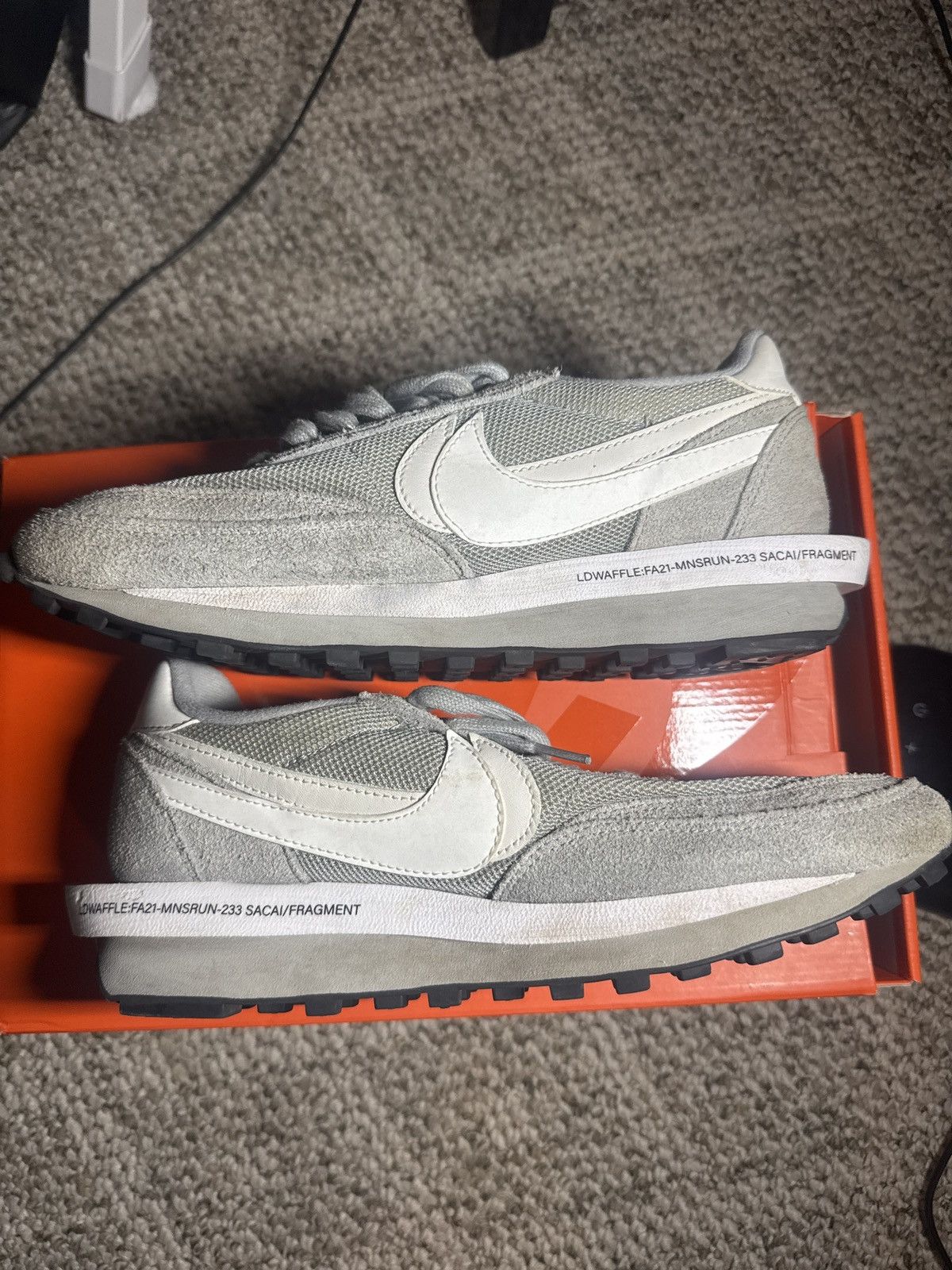 Nike Grey Fragment Sacai Waffle Size US 9 / EU 42 - 1 Thumbnail