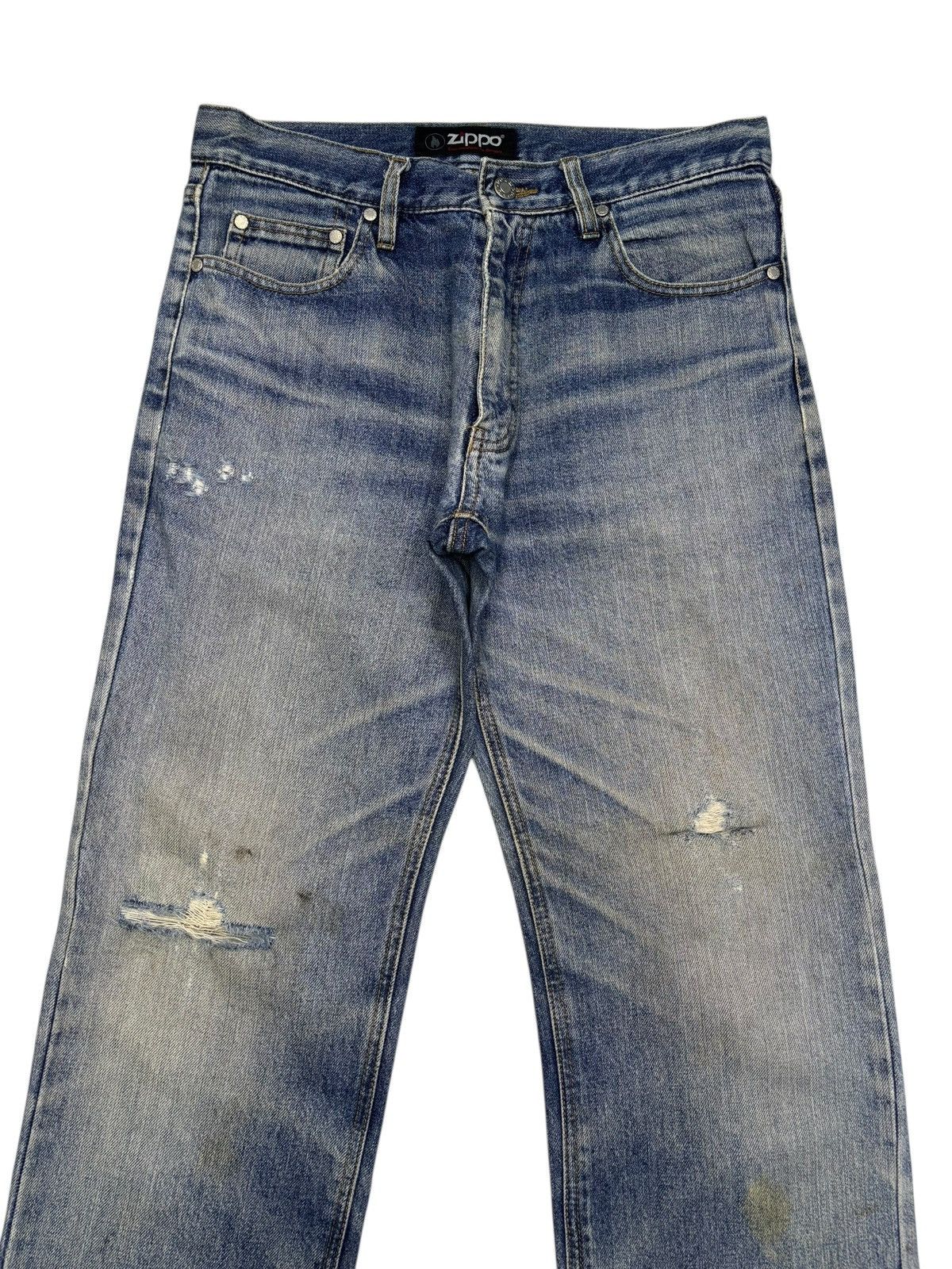 Number (N)ine ZIPPO DISTRESSED DENIM JEANS Size US 31 - 5 Thumbnail