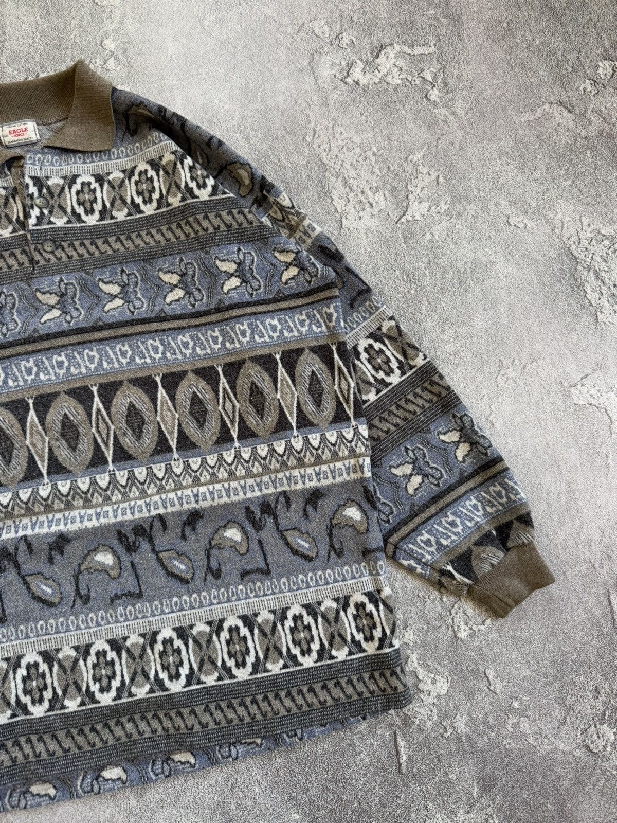 Designer × Vintage Eagle force XL Aztec sweatshirt polo long sleeve rugby Size US XL / EU 56 / 4 - 6 Thumbnail