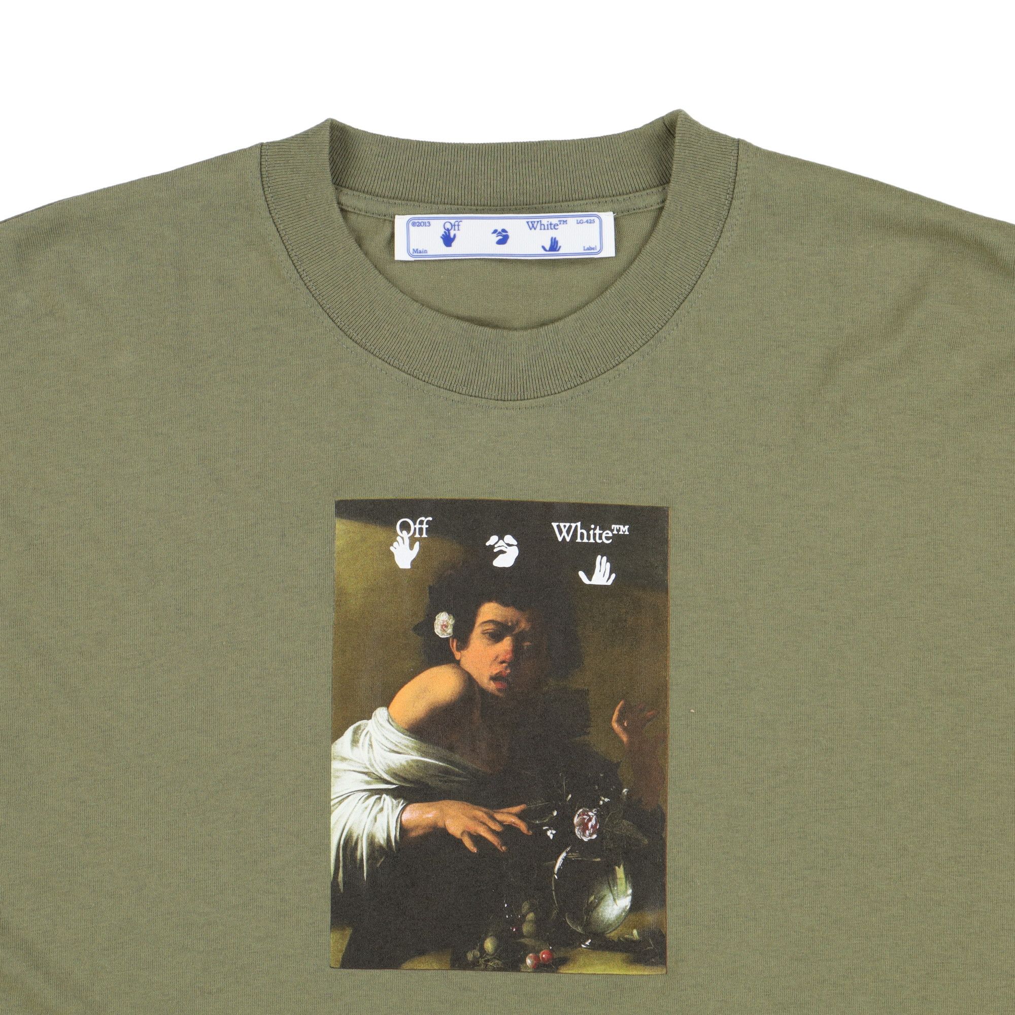 Off-White Green Caravaggio Boy Oversized T-Shirt Size US XXS / EU 40 - 5 Thumbnail