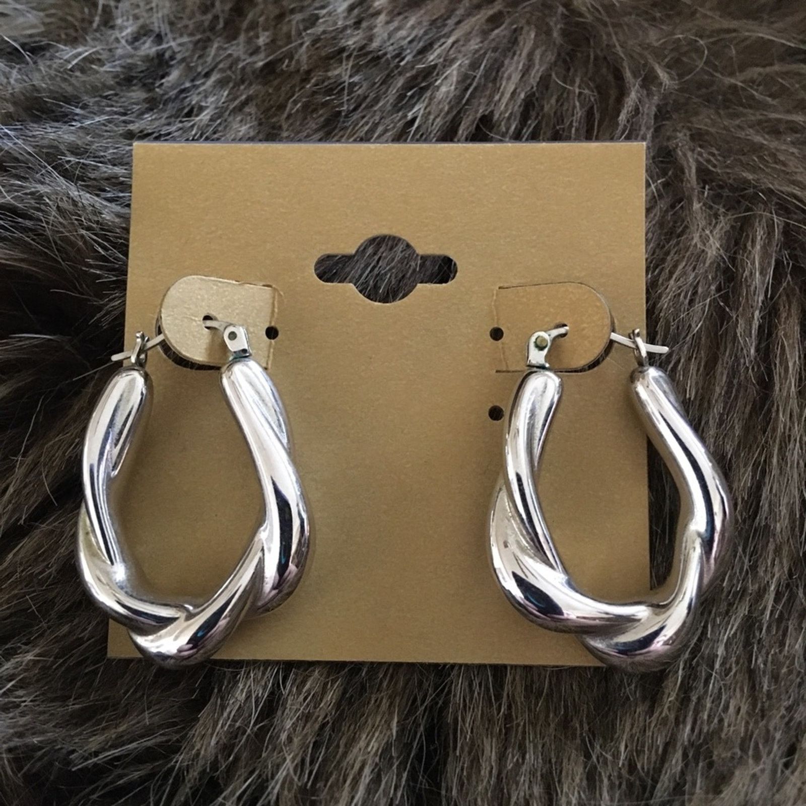 Vintage Vintage twisted silver tone hoop earrings Size ONE SIZE - 2 Thumbnail
