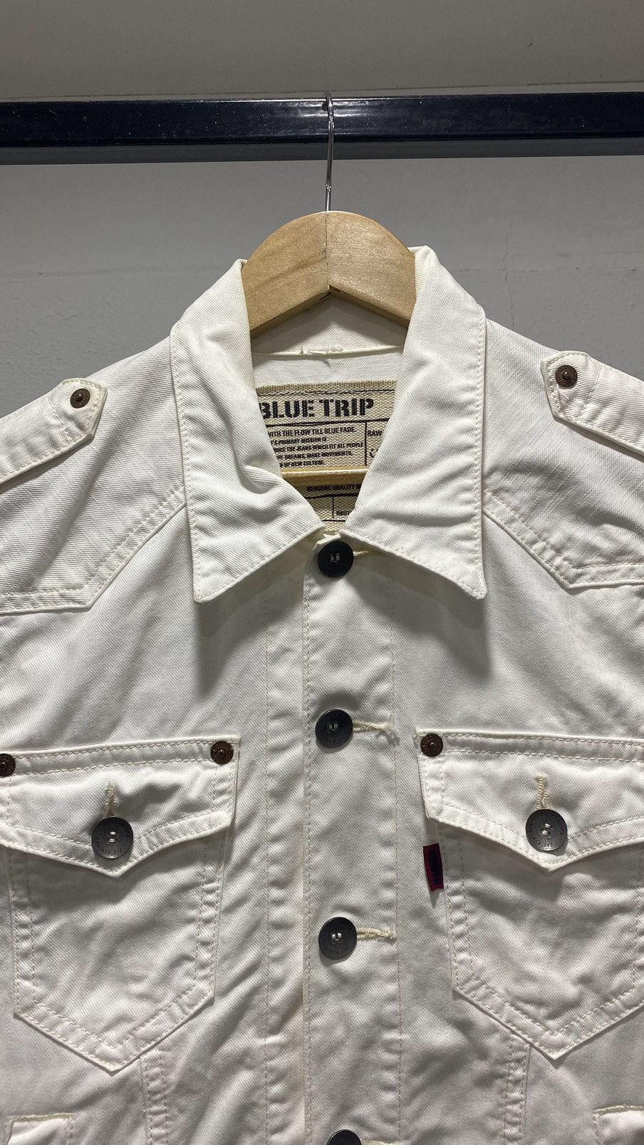 Edwin × Japanese Brand × Vintage Edwin 503 White Denim Jacket 90s Size US S / EU 44-46 / 1 - 4 Thumbnail