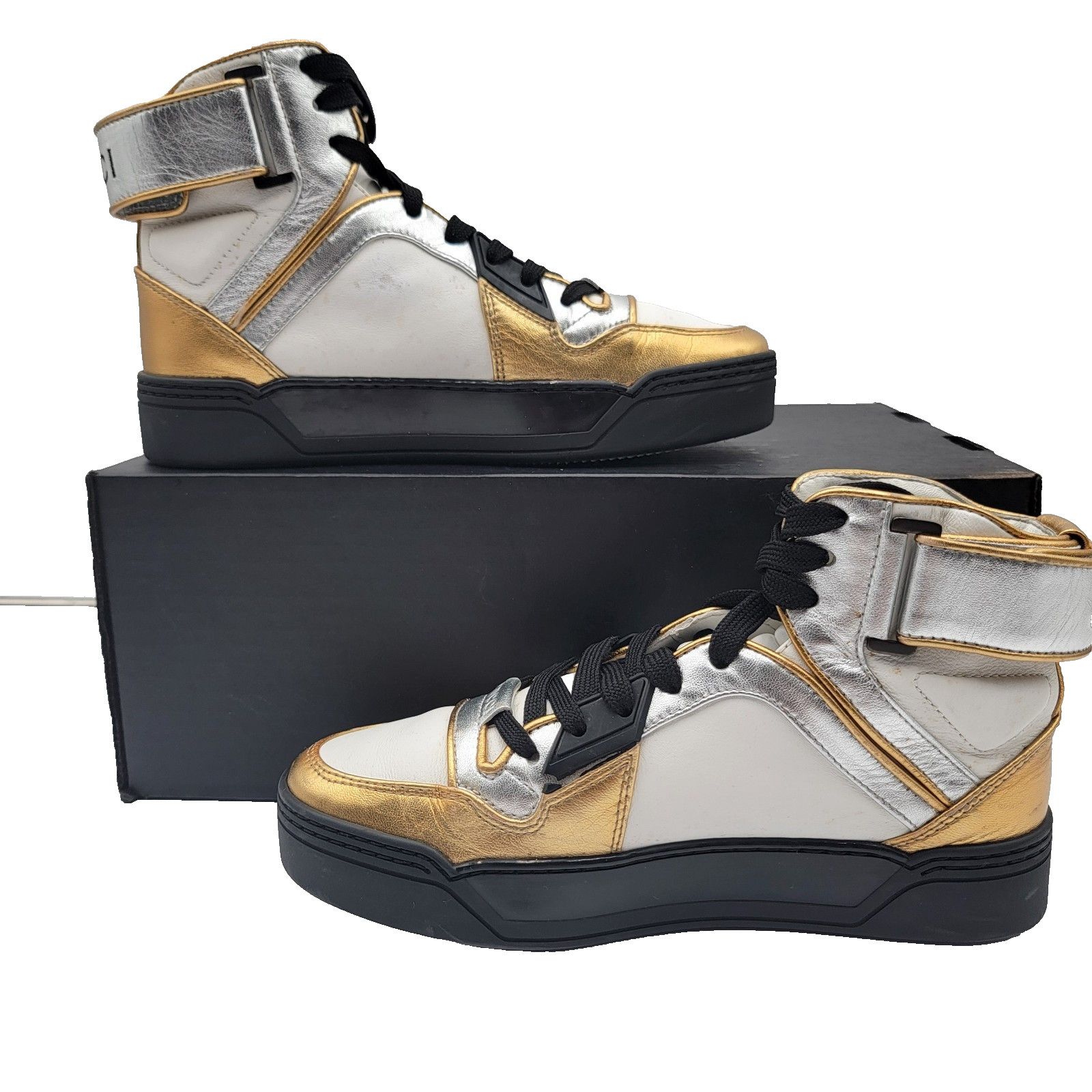 Gucci Gucci (388015) Interlocked GG Tri color Hi Top Sneakers EU35 Size US 5 / IT 35 - 2 Thumbnail