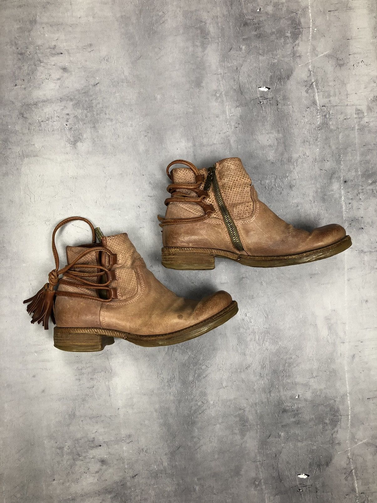 A.S.98 × Vintage A.S.98 Airstep Boots Comfort Zip Fringe Boho Sz EUR 38 Size US 8 / IT 38 - 3 Thumbnail