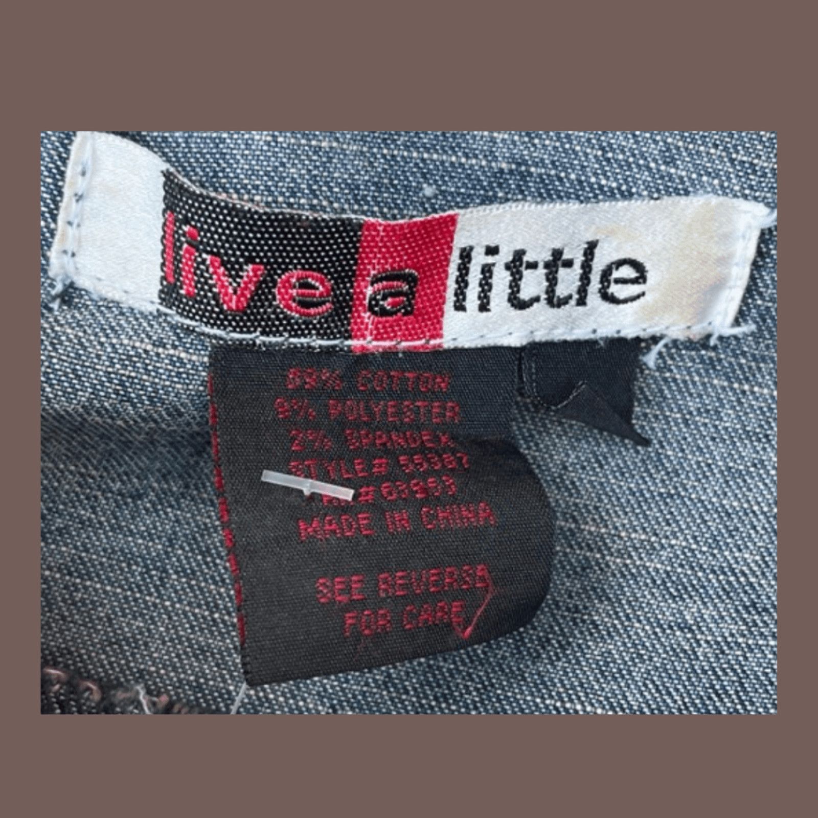 Vintage VTG Cropped Denim Jacket | Live a Little 90s Blue M Size M / US 6-8 / IT 42-44 - 3 Thumbnail
