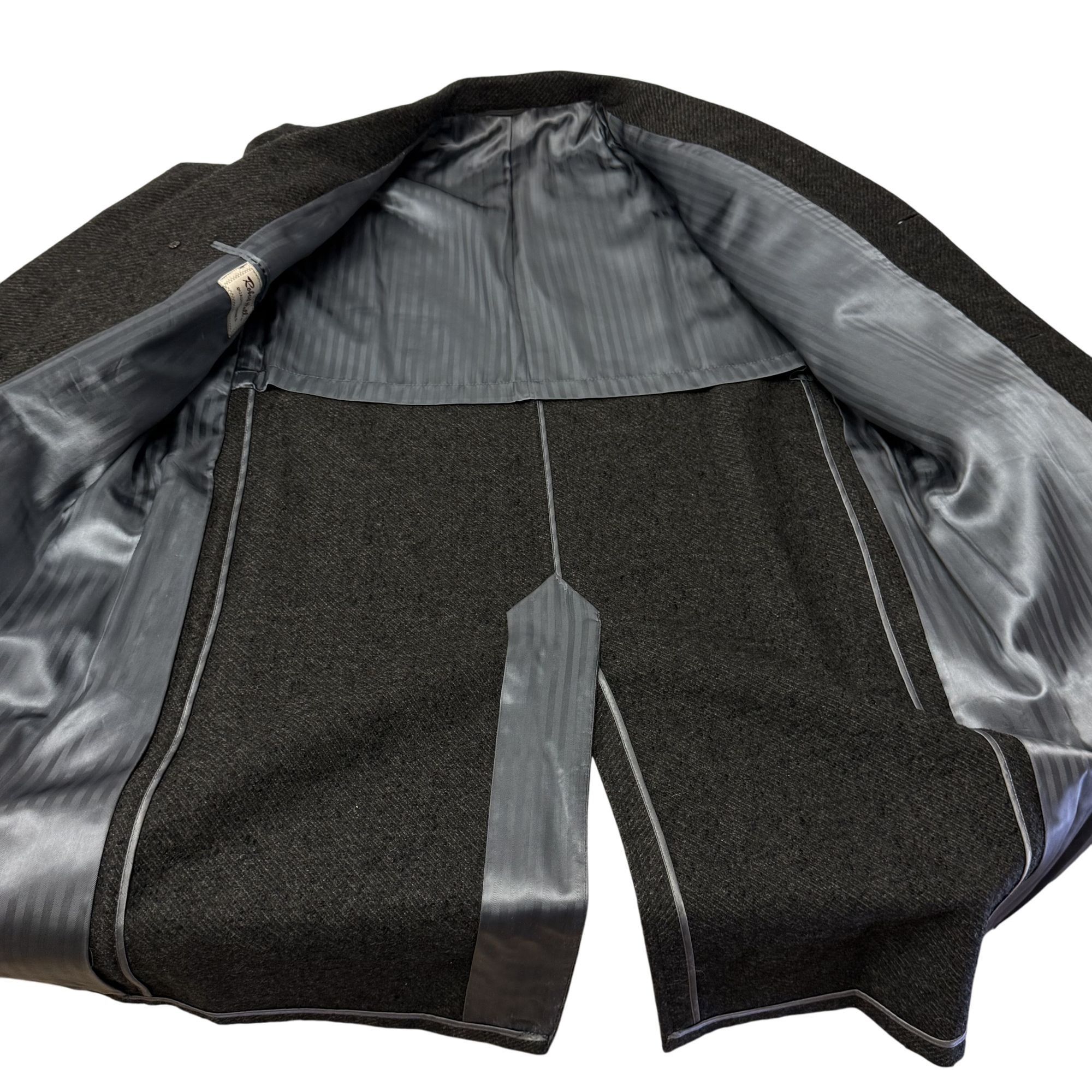 Other Vtg Robert Hall Charcoal TRENCH Coat Gentlemans Jacket Size 44R - 4 Thumbnail