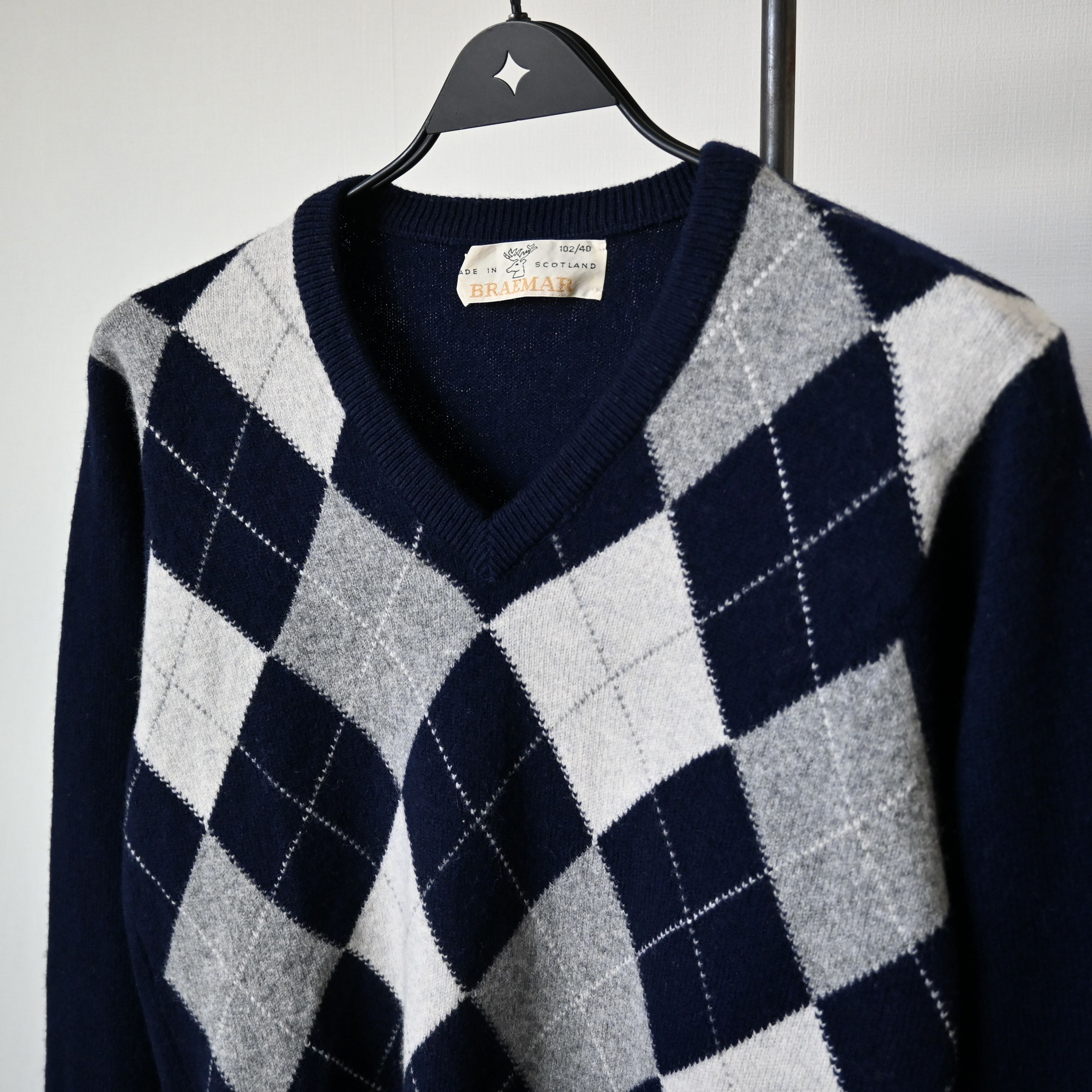 Vintage VTG 1990s BRAEMAR argyle pure wool sweater, made in Scotland Size US S / EU 44-46 / 1 - 5 Thumbnail