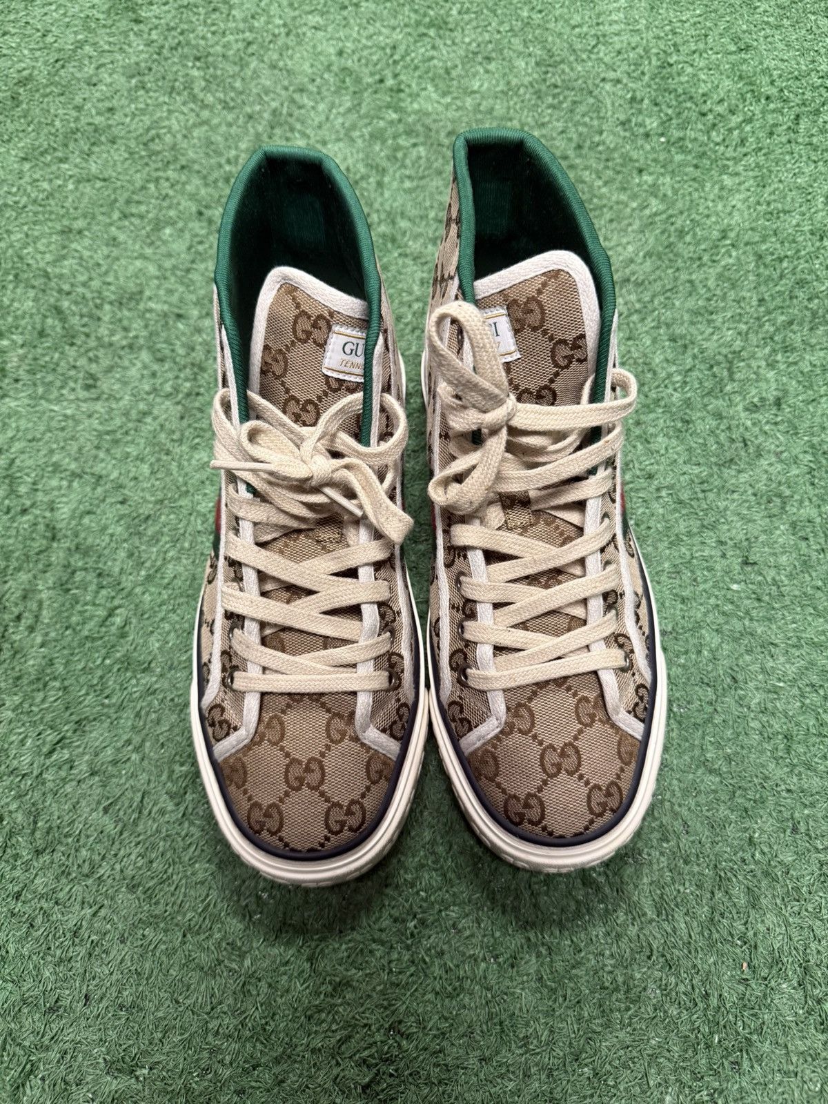 Gucci Gucci monogram high tops sz 38 Size US 8 / IT 38 - 4 Thumbnail