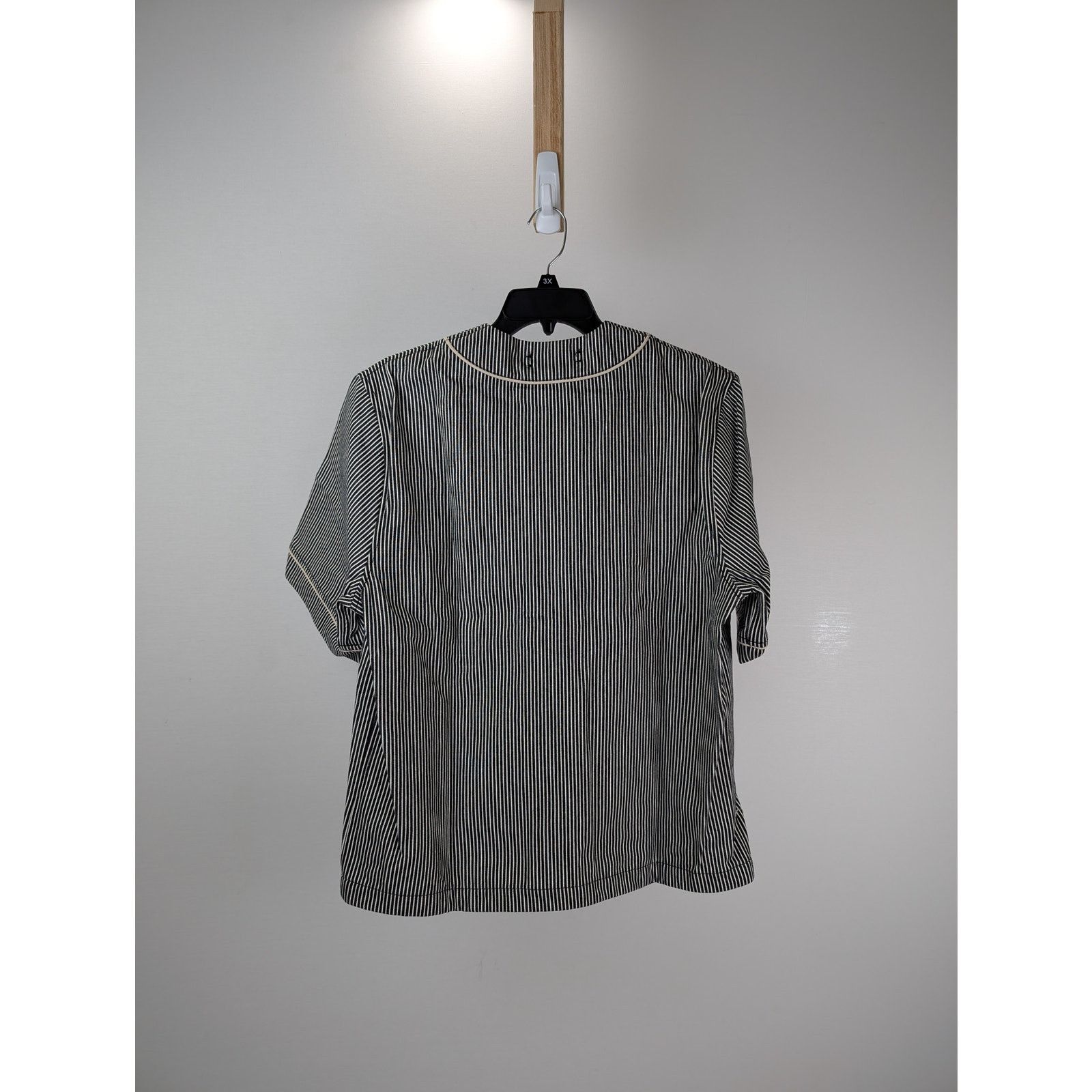 Amiri o1rshd1 Striped Denim Logo Shirt in Black/White Size US M / EU 48-50 / 2 - 12 Thumbnail