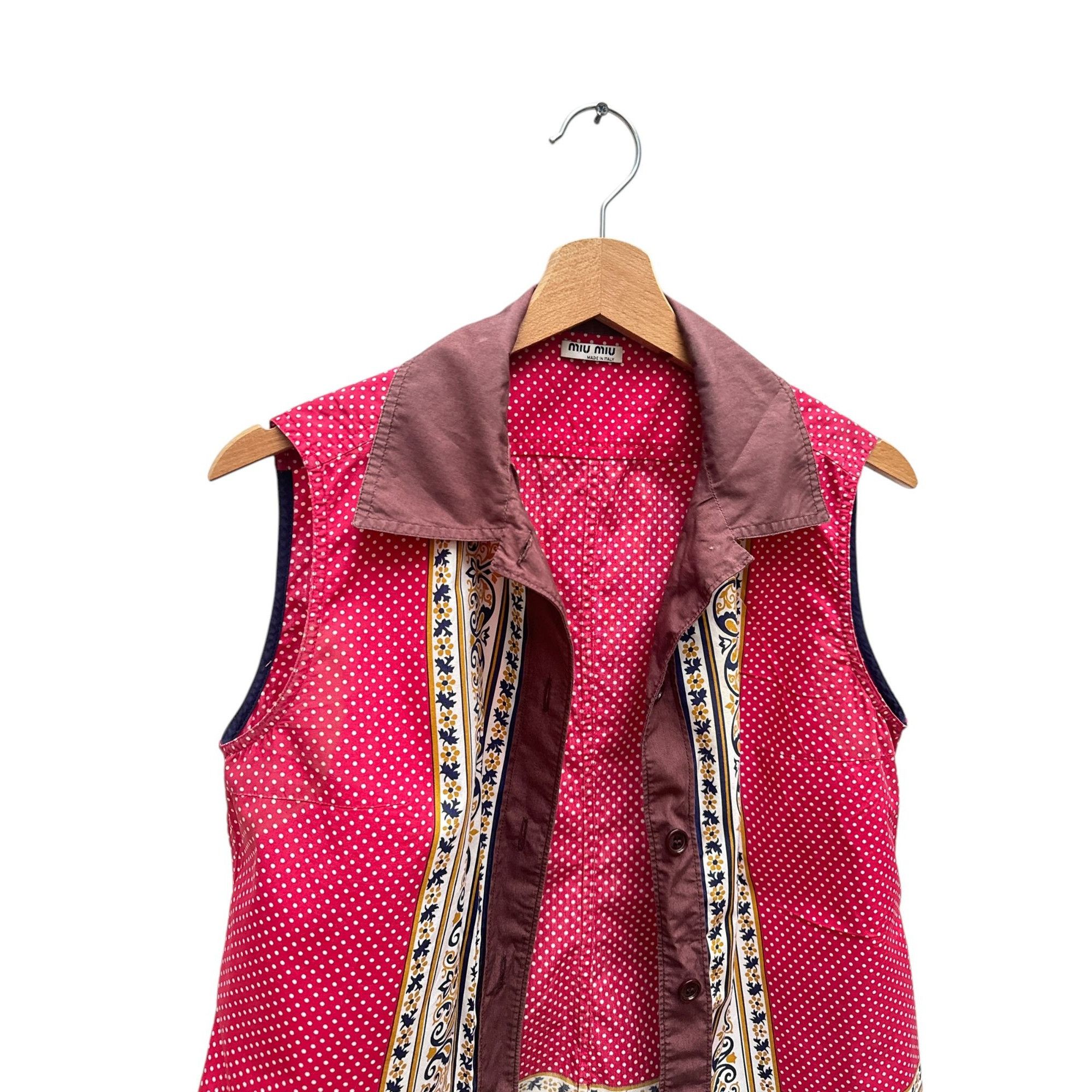 Miu Miu Red Brown Paisley Shirt Size M / US 6-8 / IT 42-44 - 2 Thumbnail