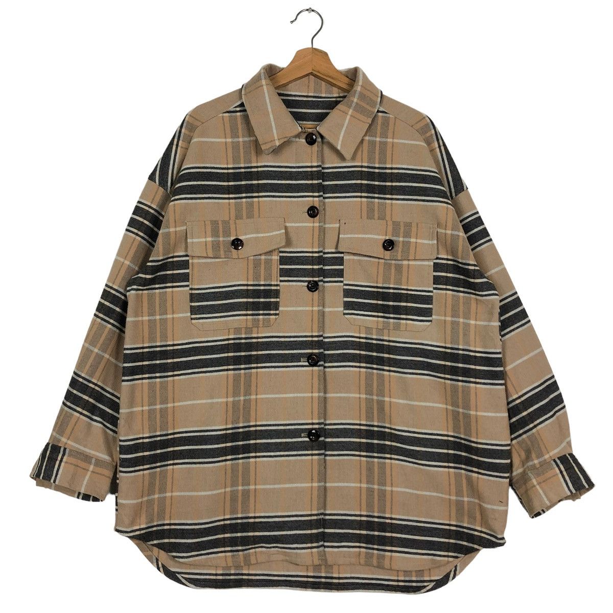 Flannel × Japanese Brand 🔥90’s Vintage Flannel Jacket Tartan Design GU Issey Miyake Size US XL / EU 56 / 4 - 1 Thumbnail