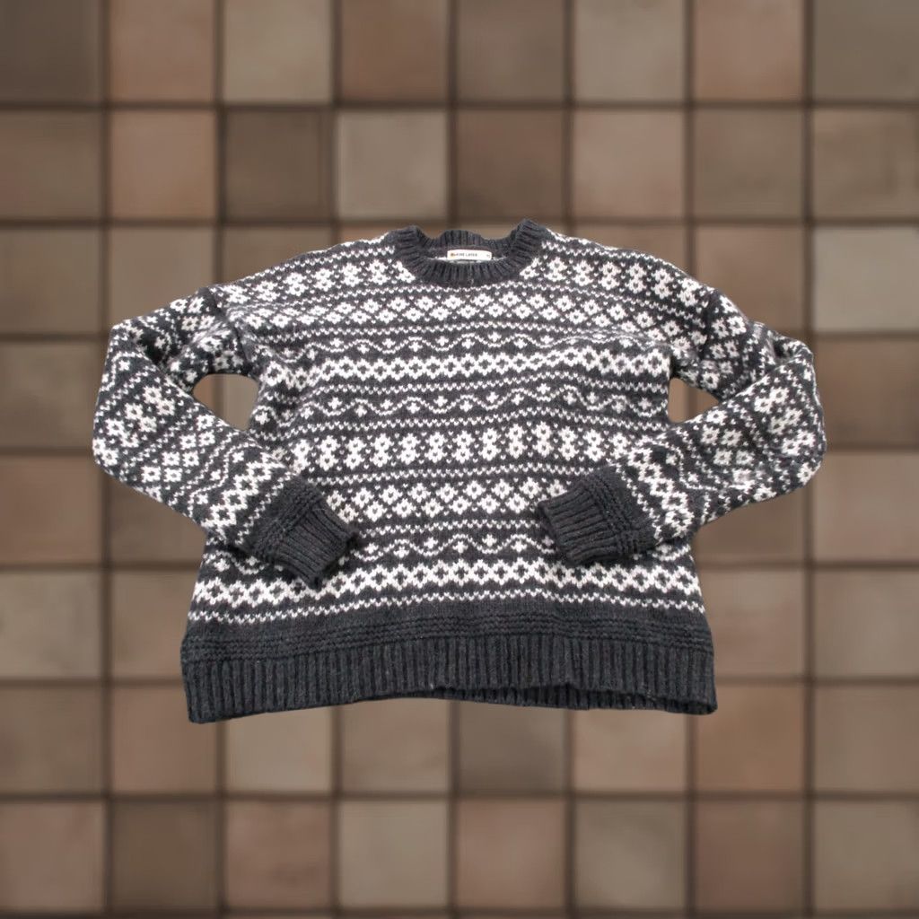 Marine Layer Marine Layer Sweater Mens XS Black White Wool Blend Aztec Casual Pullover Hoodie? Size US XS / EU 42 / 0 - 1 Thumbnail