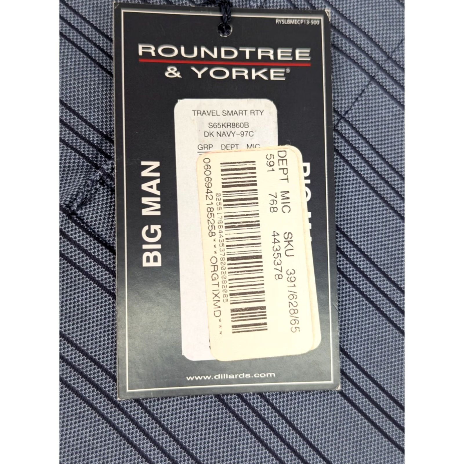 Roundtree & Yorke VINTAGE: No — Roundtree & Yorke Performance Polo Shirt Mens 2XB Blue Striped Short Sleeve Travel Golf Big & Tall Size US XXL / EU 58 / 5 - 5 Thumbnail