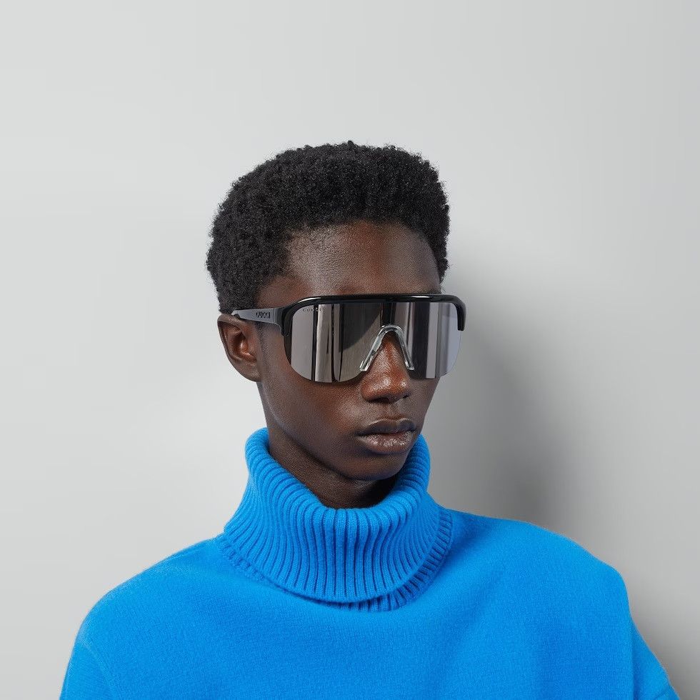 Gucci NEW Gucci GG1645S 003 Mirrored Unisex Mask Sunglasses Size ONE SIZE - 10 Thumbnail