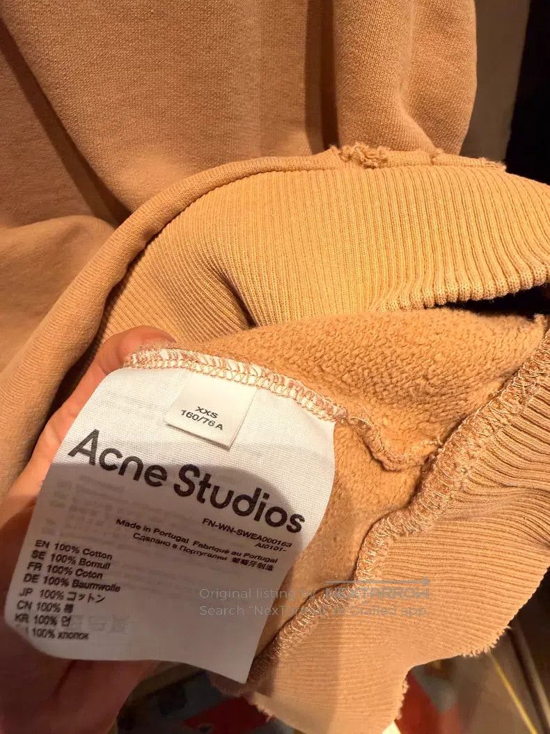 Acne Studios Acne Studios Khaki hooded sweatshirt Size XXS / US 00 / IT 34 - 4 Thumbnail