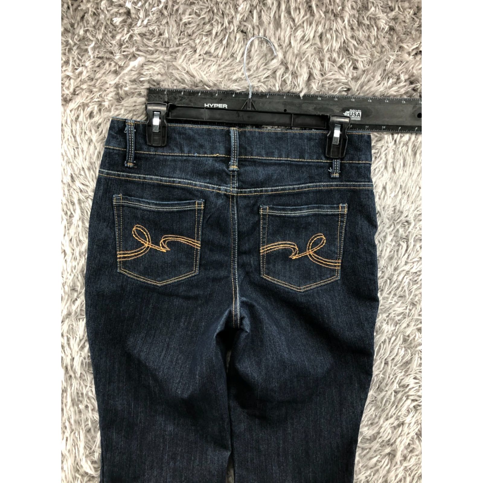 Faded Glory Faded Glory Jeans Bootcut 6 Womens Dark Blue Wash Denim 5-Pocket Regular Fit Belt Loops Mid Rise Curvy N/A Size 28" / US 6 / IT 42 - 6 Thumbnail
