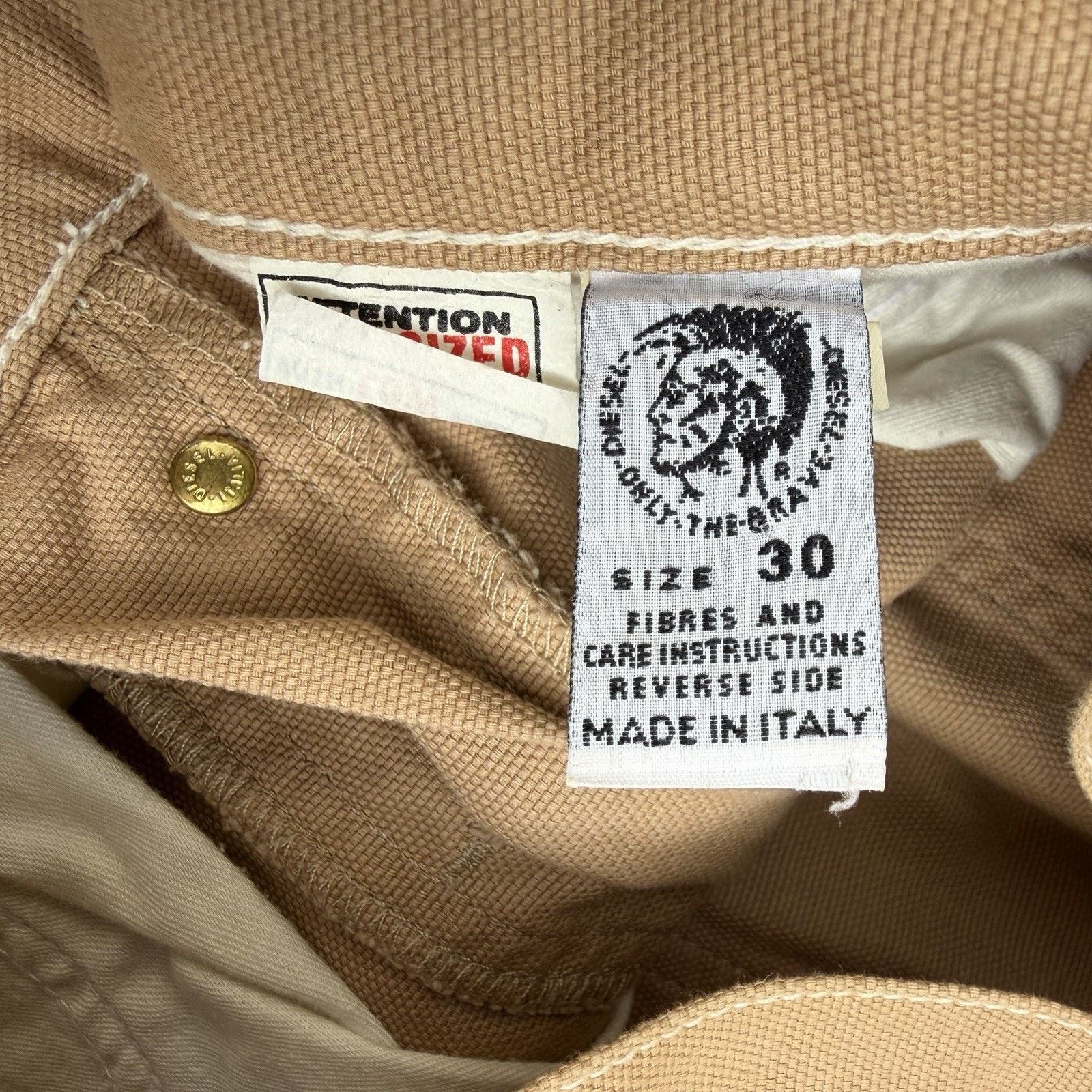Diesel × Vintage Vintage Y2K Diesel Industry Tan Carpenter Pants Sz 30 Size US 30 / EU 46 - 7 Thumbnail